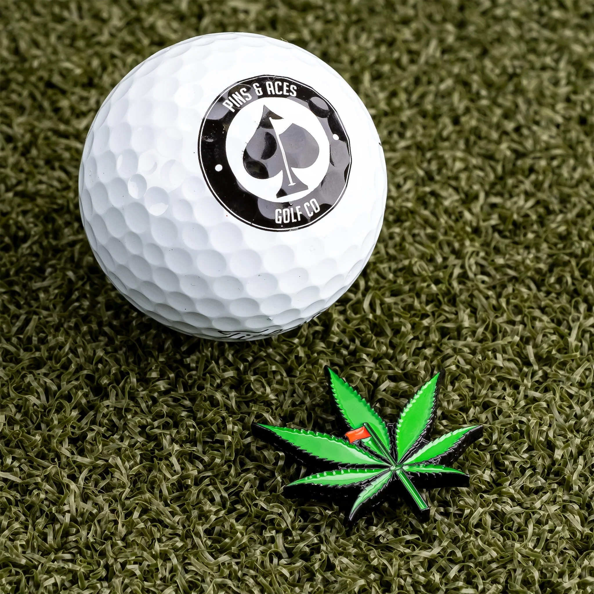 Pins and Aces Pot Leaf Ball Marker - Image 5