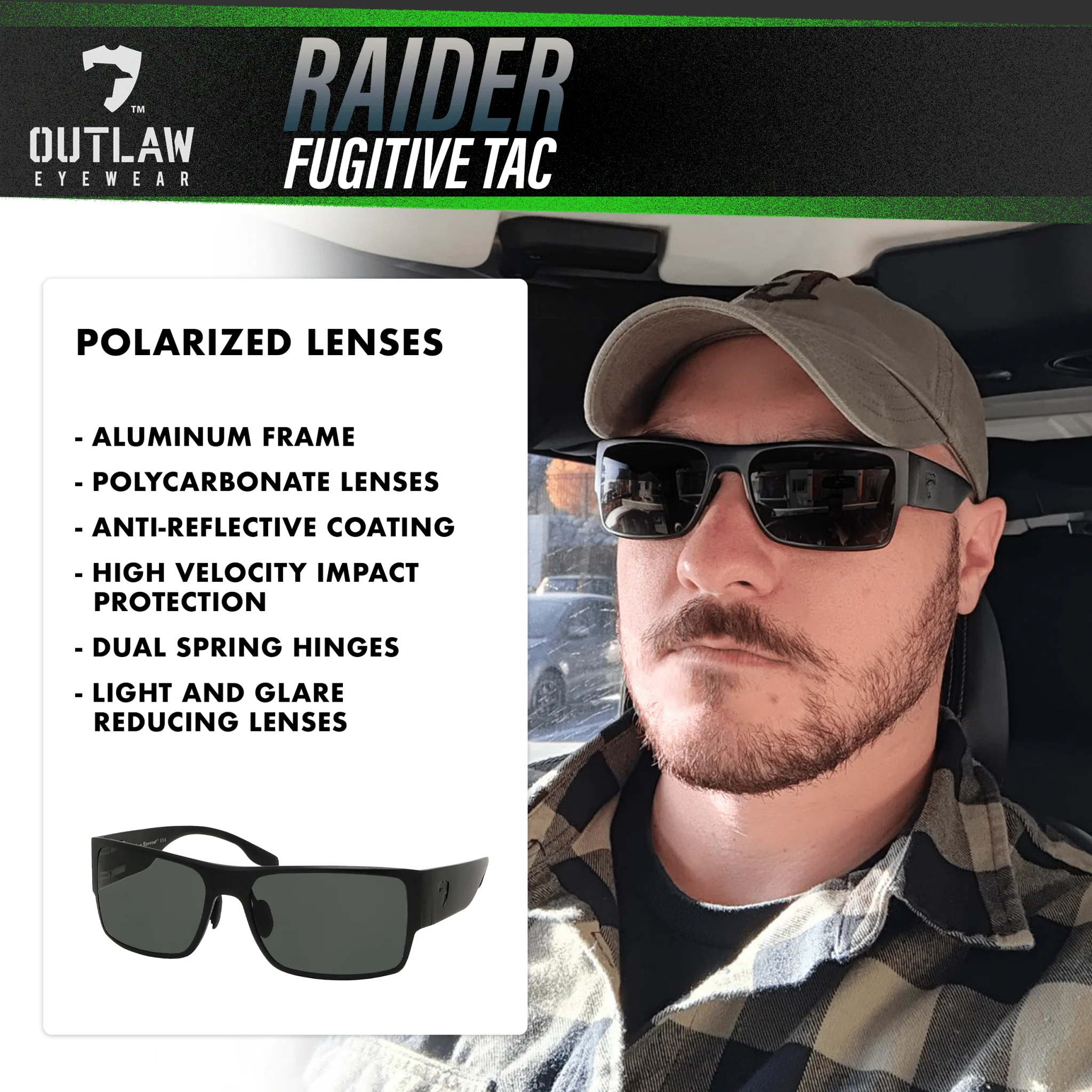 OutLaw Eyewear Raider TAC Black / Polarized - 2 Pack - Image 5