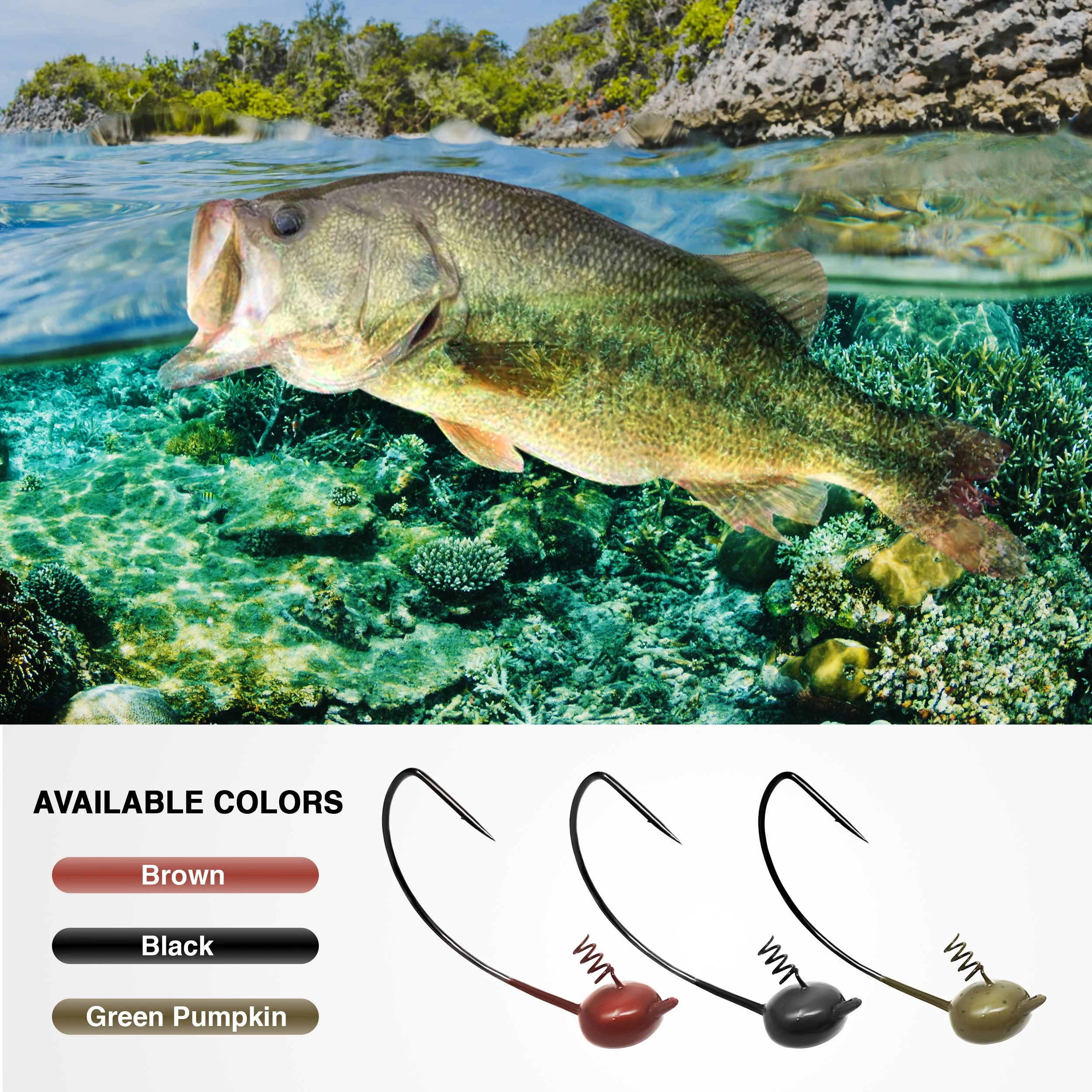 Reaction Tackle Tungsten Shaky Head Jigs 5-Pack - Image 6