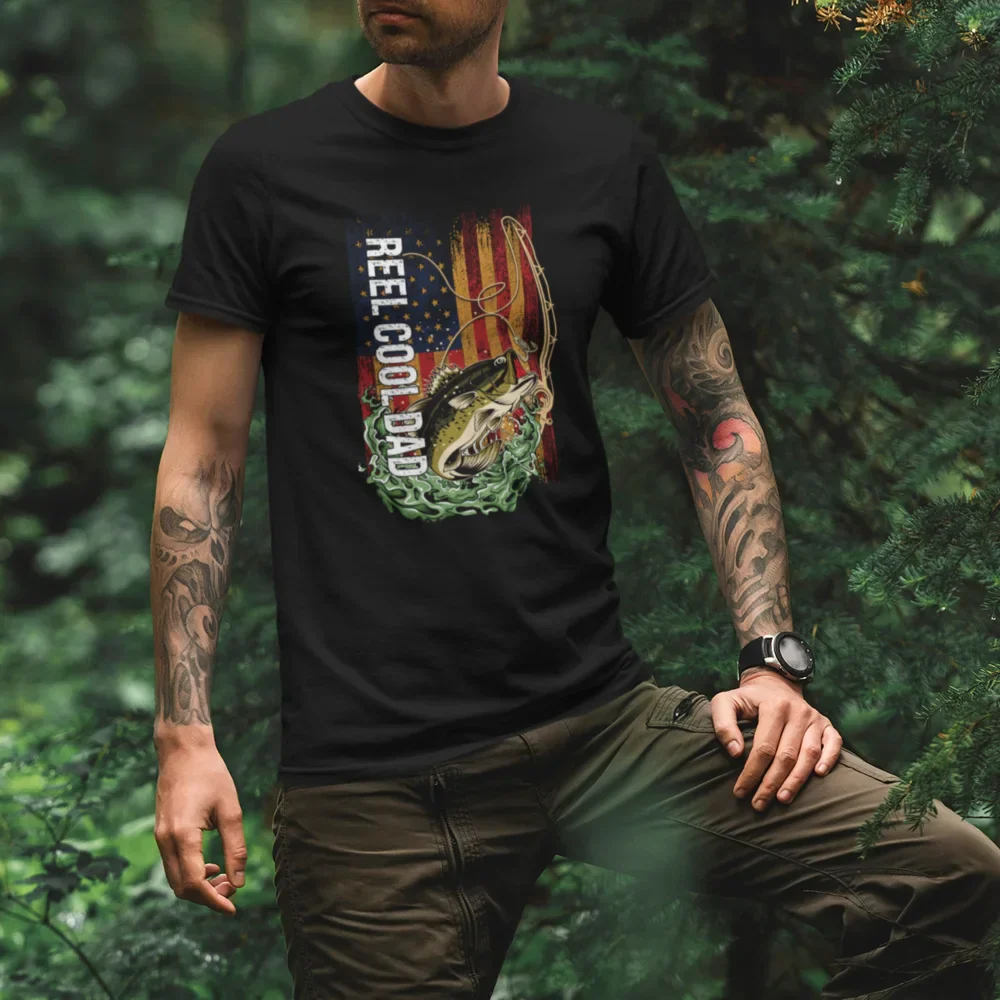 Outdoorzees Reel Cool Dad Man T-Shirt - Image 4