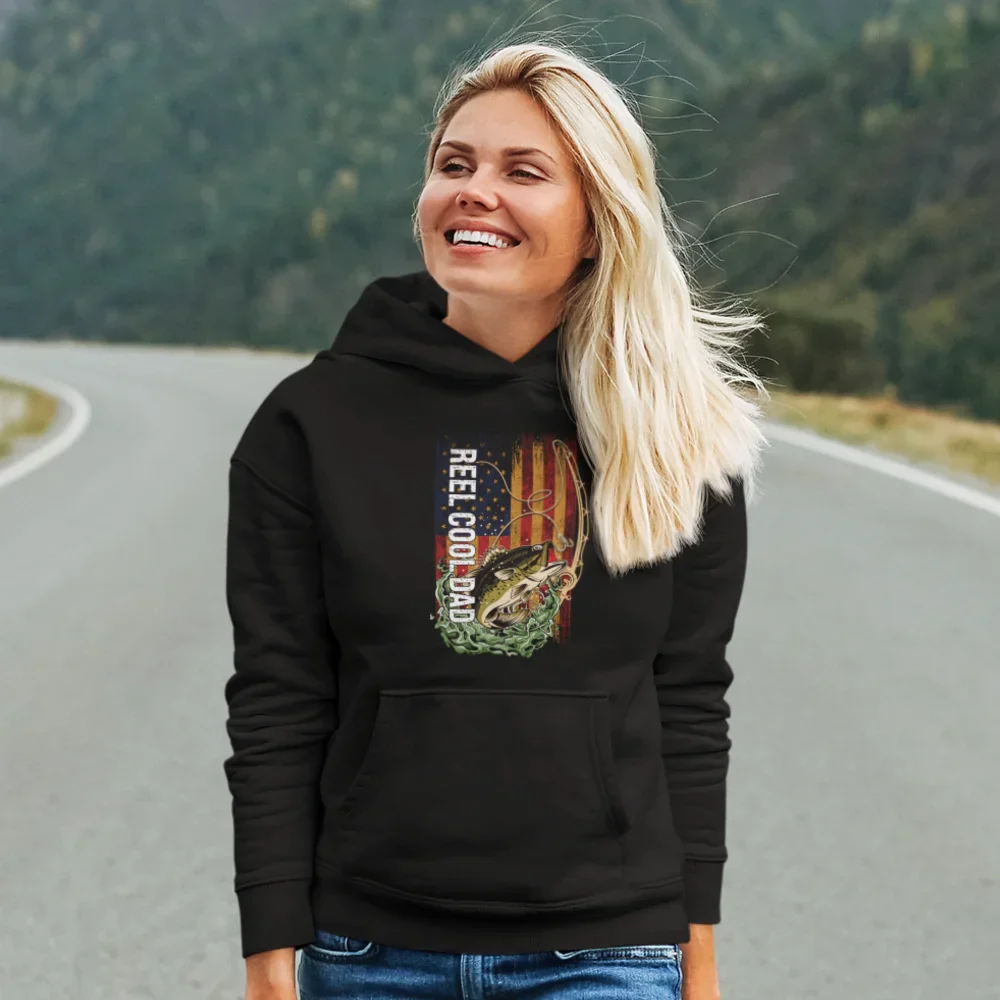 Outdoorzees Reel Cool Dad Unisex Hoodie - Image 4