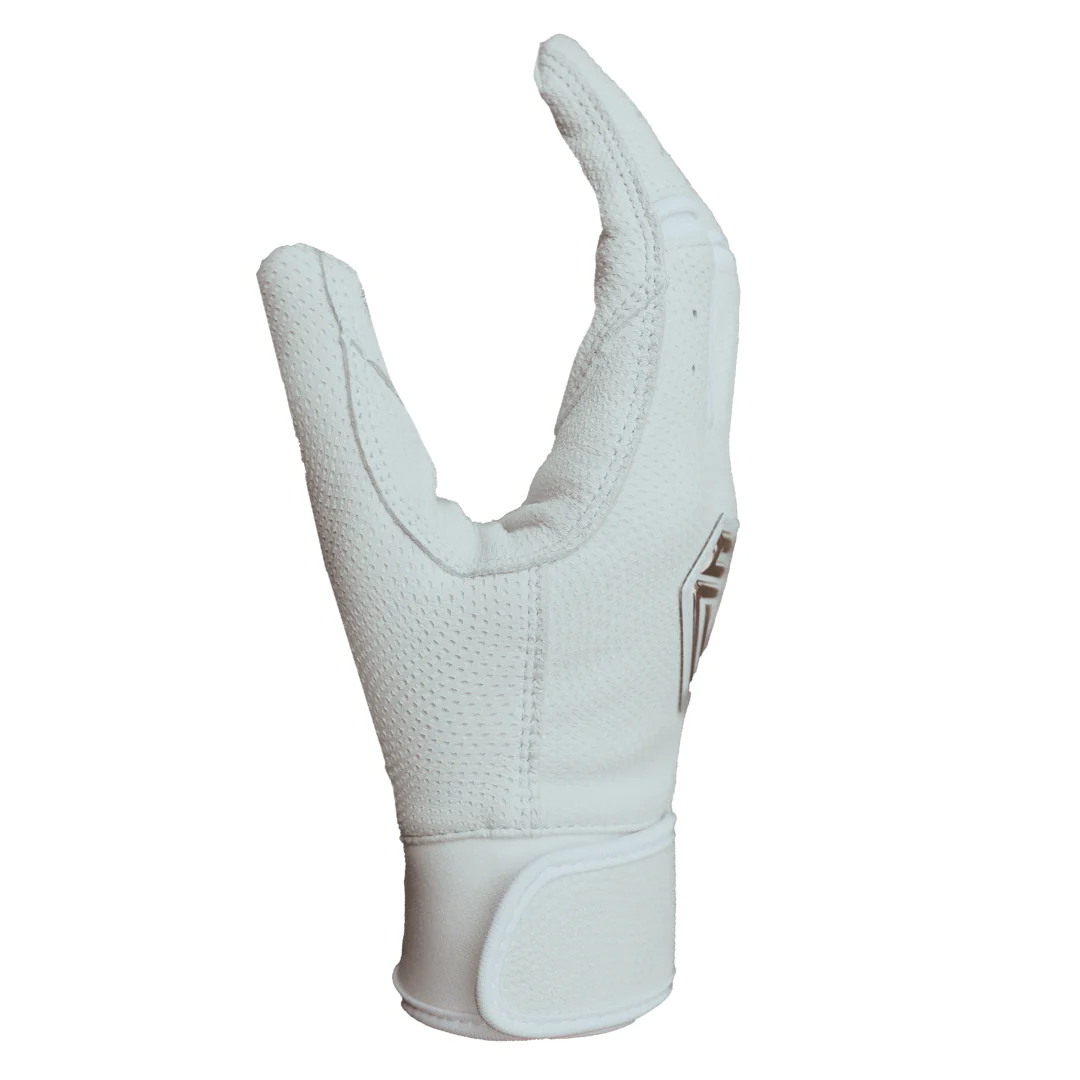 Resilient SFBL Championship Fastpitch Batting gloves - All White - Image 5