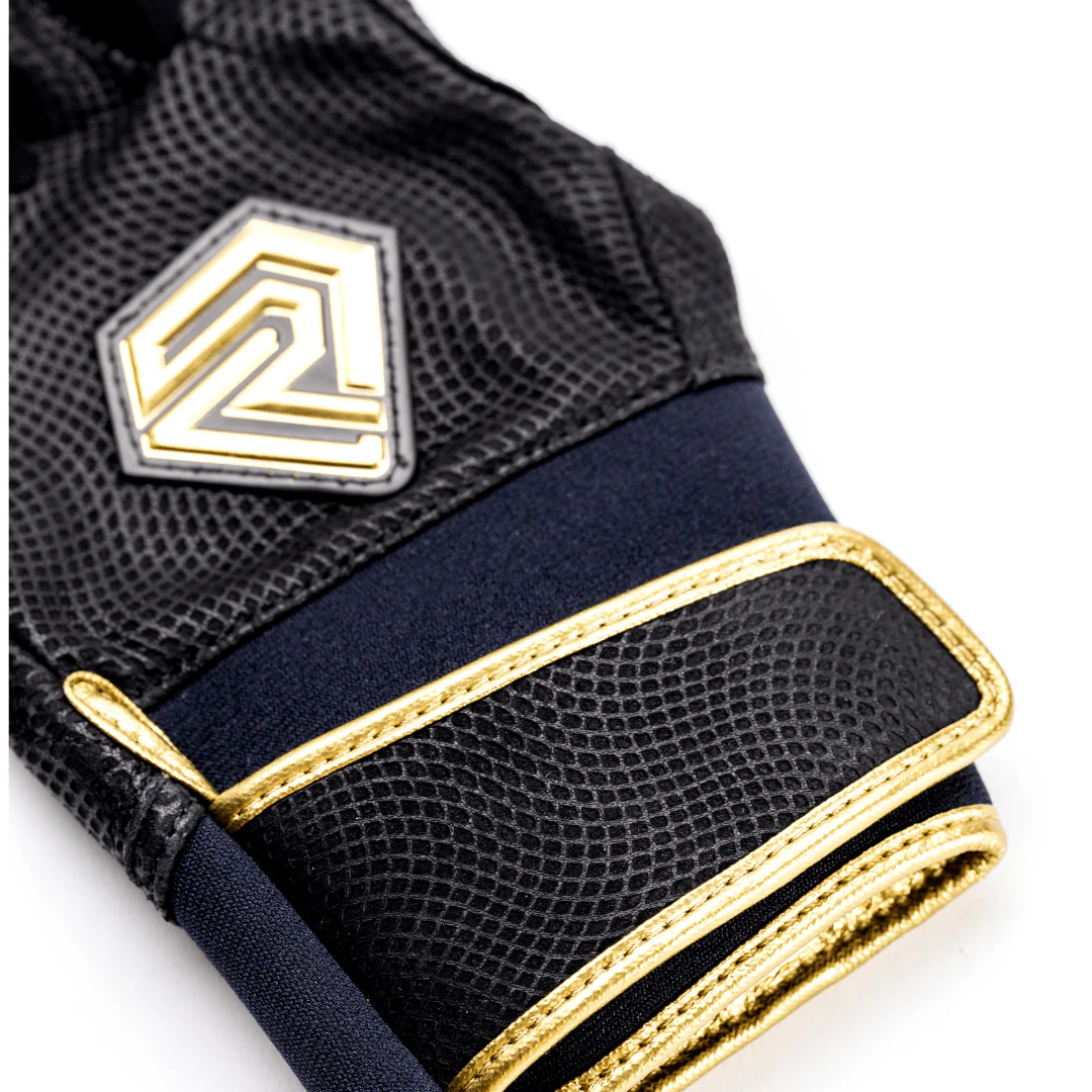 Resilient SFBL Championship Fastpitch Batting gloves - Black and Gold - Image 2