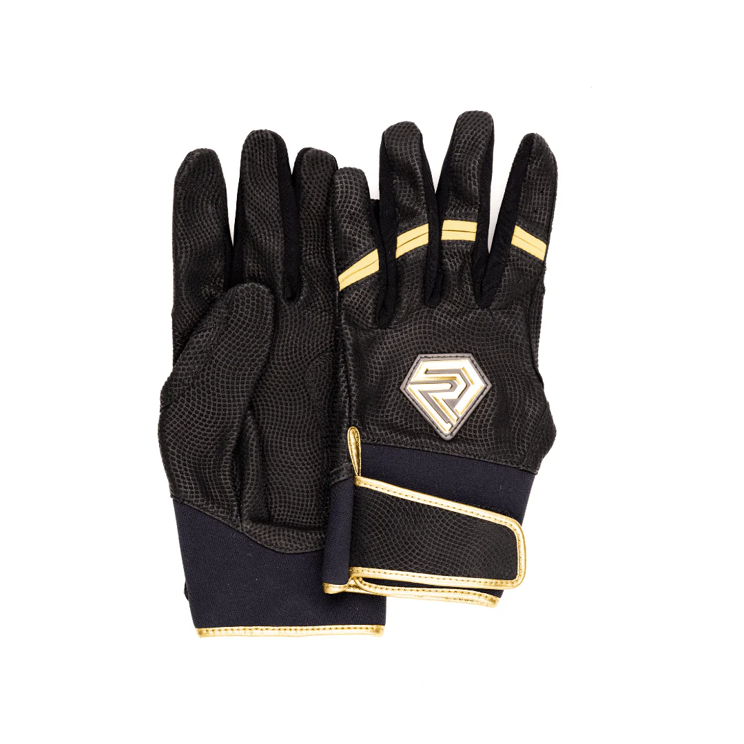 Resilient SFBL Championship Fastpitch Batting gloves - Black and Gold - Image 4