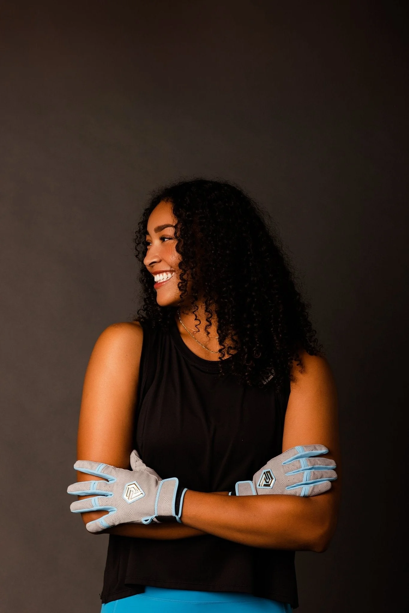 Resilient SFBL Championship Fastpitch Batting gloves - Grey and Angel Blue - Image 4