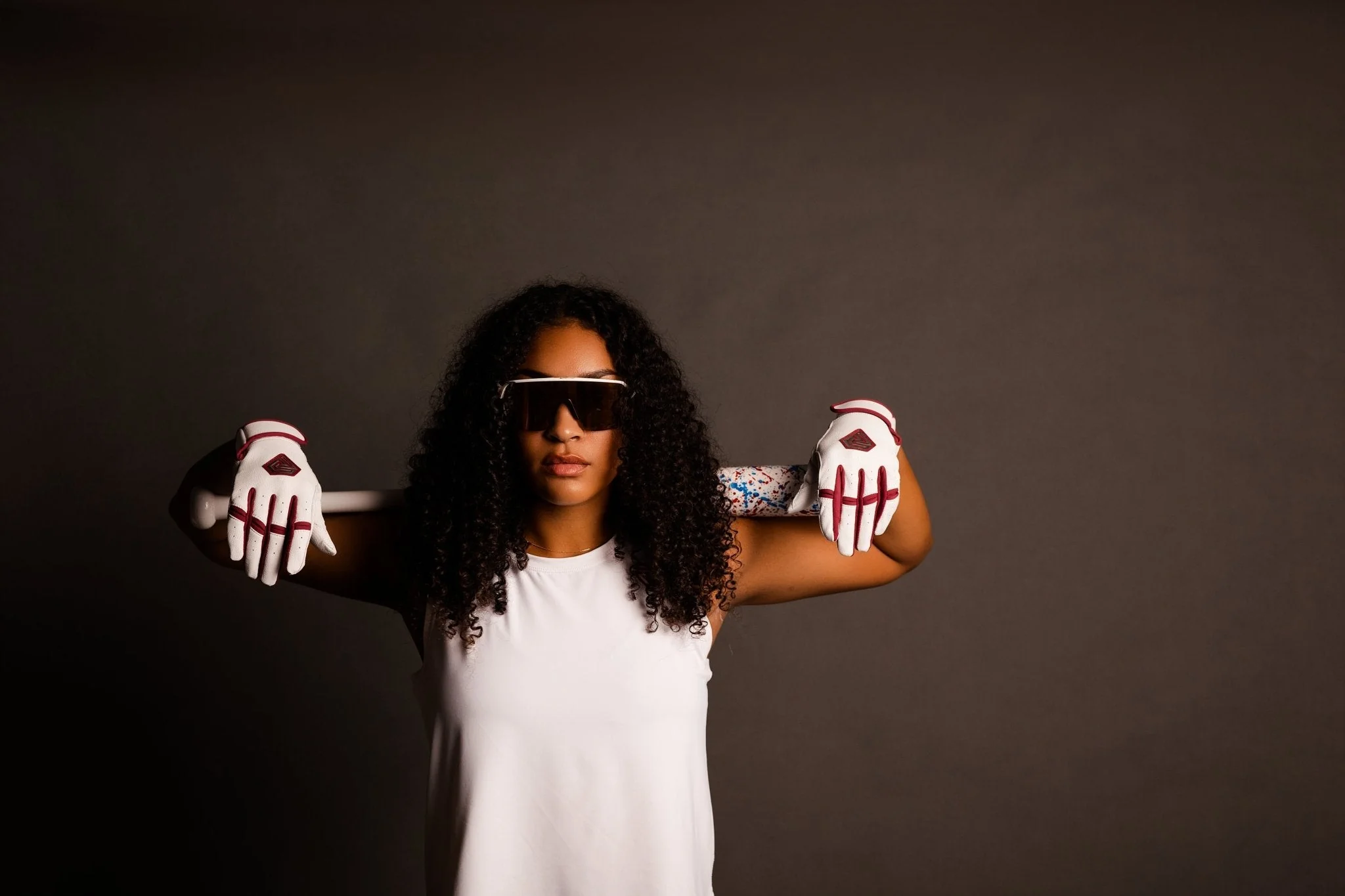 Resilient SFBL Championship Fastpitch Batting gloves - White and Maroon - Image 3