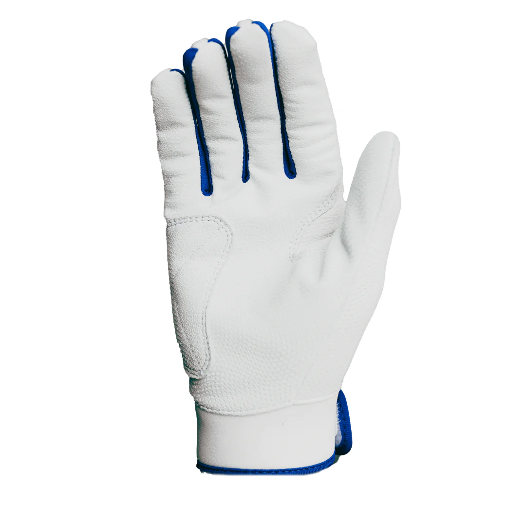 Resilient SFBL Resilient Championship Fastpitch Batting gloves - White and Royal Blue - Image 3