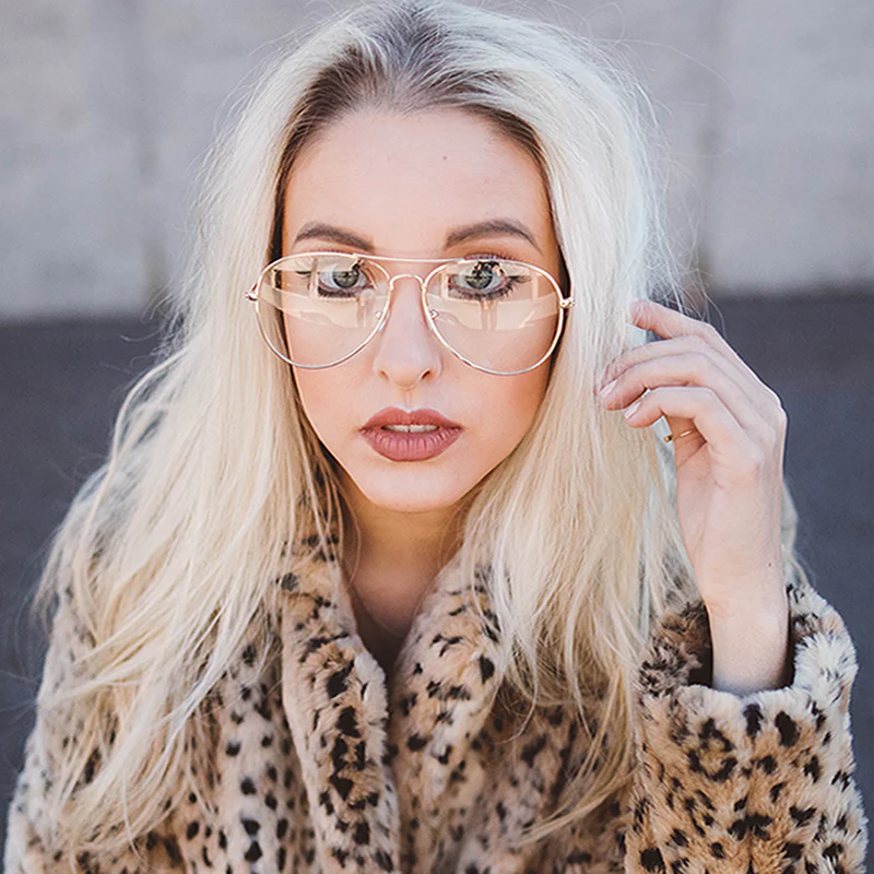 zeroUV Retro Full Metal Aviator Sunglasses With Clear Lenses Glasses 9591 - Image 10