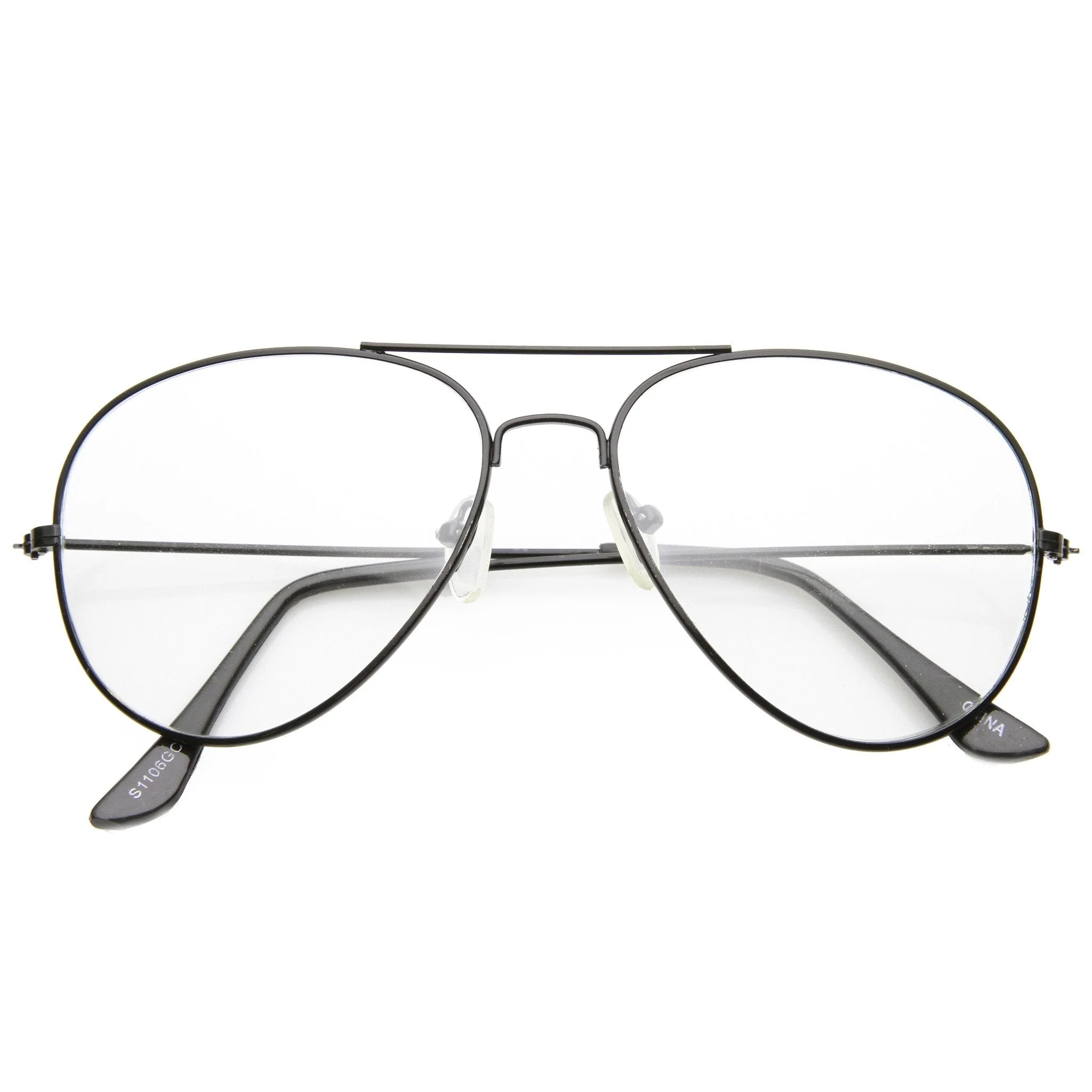zeroUV Retro Full Metal Aviator Sunglasses With Clear Lenses Glasses 9591 - Image 14