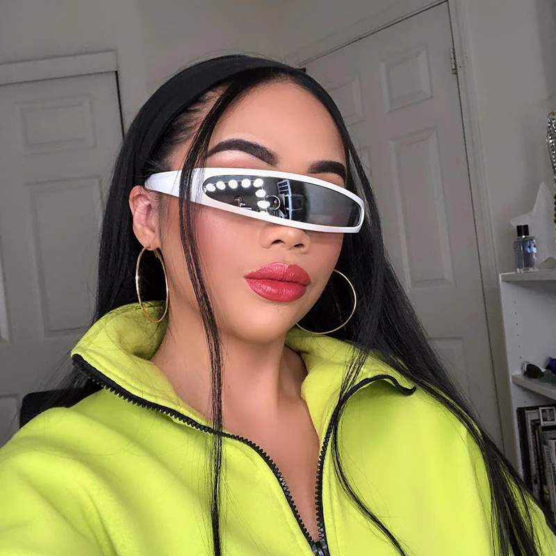 zeroUV Retro Futuristic 1980's Disco Wrap Around Space Sunglasses 8964 - Image 2