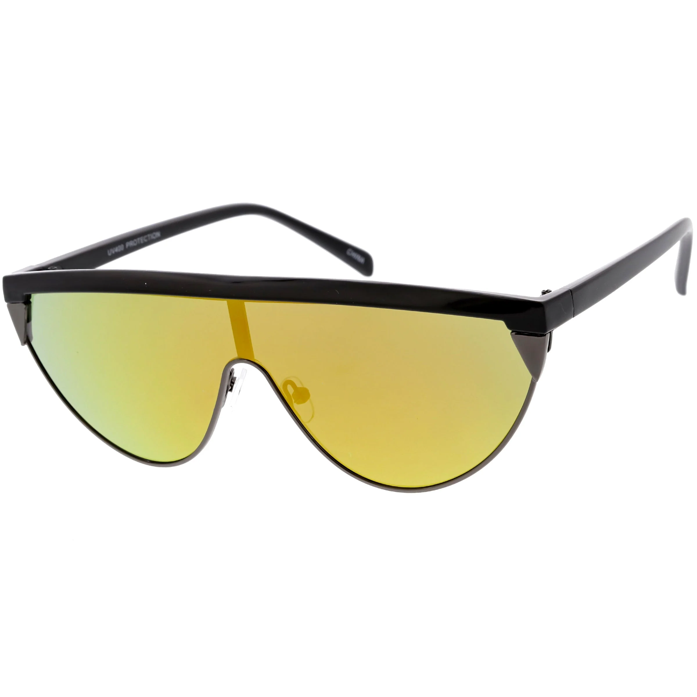 zeroUV Retro Futuristic Flat Top Mono Shield Blade Sunglasses C953 - Image 14