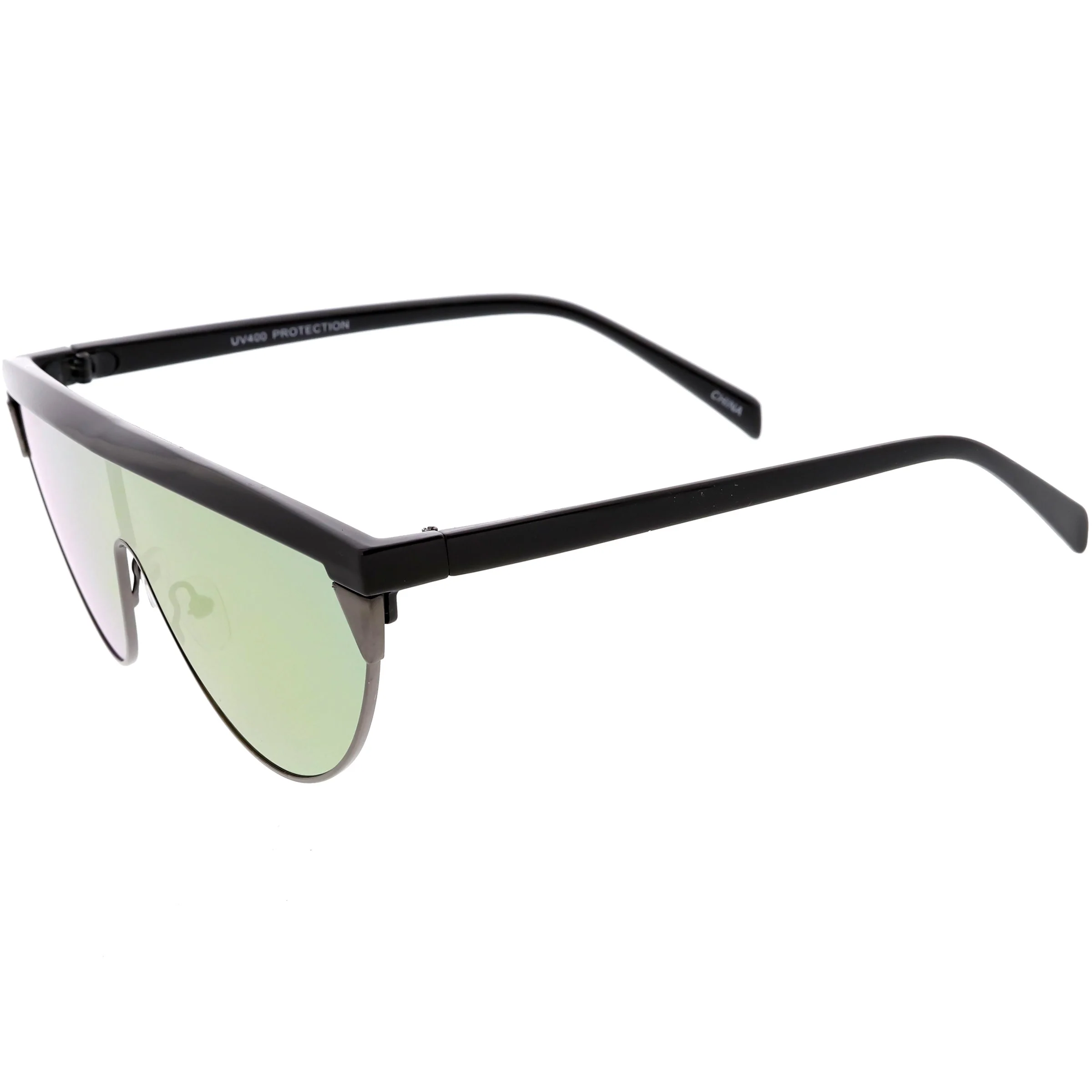 zeroUV Retro Futuristic Flat Top Mono Shield Blade Sunglasses C953 - Image 15