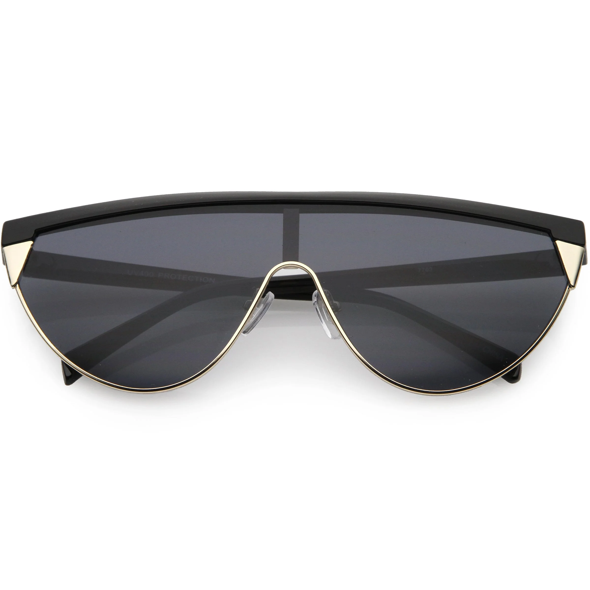 zeroUV Retro Futuristic Flat Top Mono Shield Blade Sunglasses C953 - Image 3