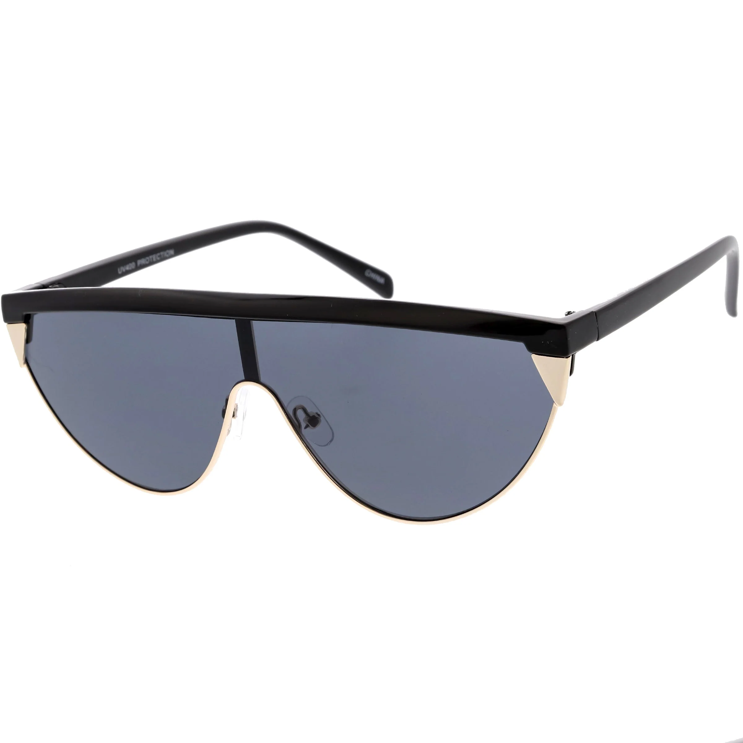 zeroUV Retro Futuristic Flat Top Mono Shield Blade Sunglasses C953 - Image 4