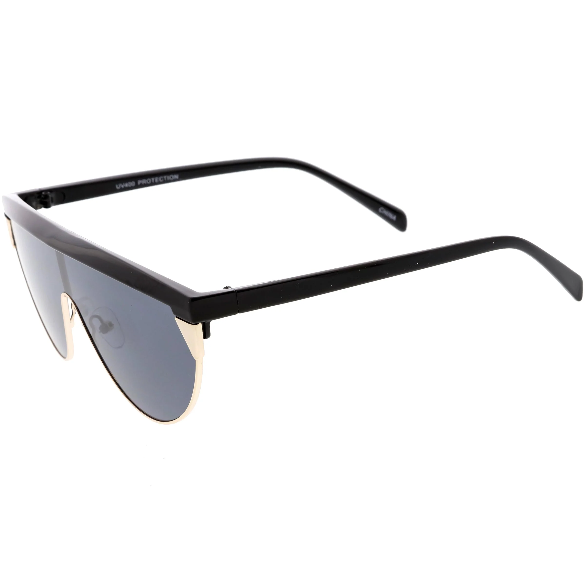 zeroUV Retro Futuristic Flat Top Mono Shield Blade Sunglasses C953 - Image 5
