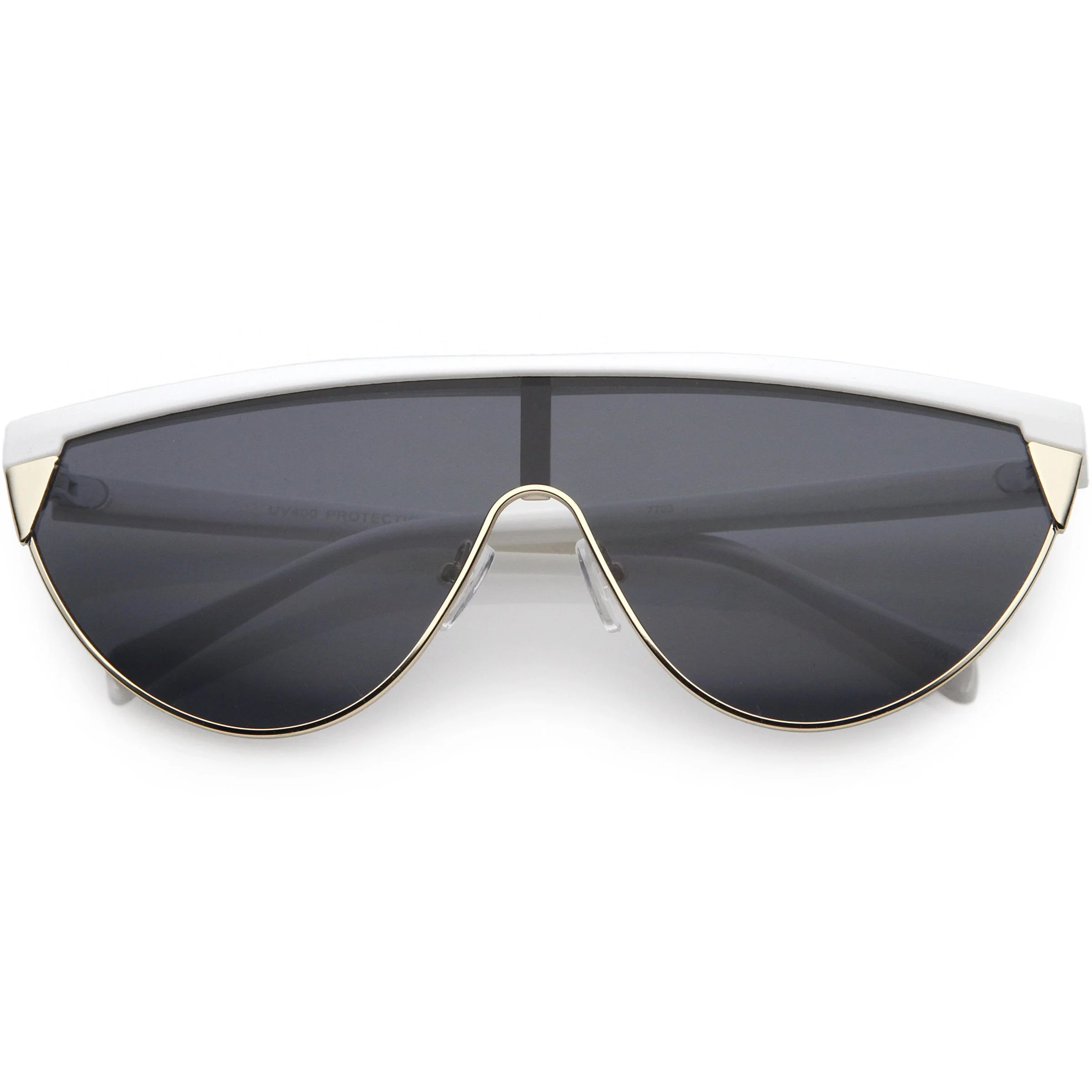 zeroUV Retro Futuristic Flat Top Mono Shield Blade Sunglasses C953 - Image 6