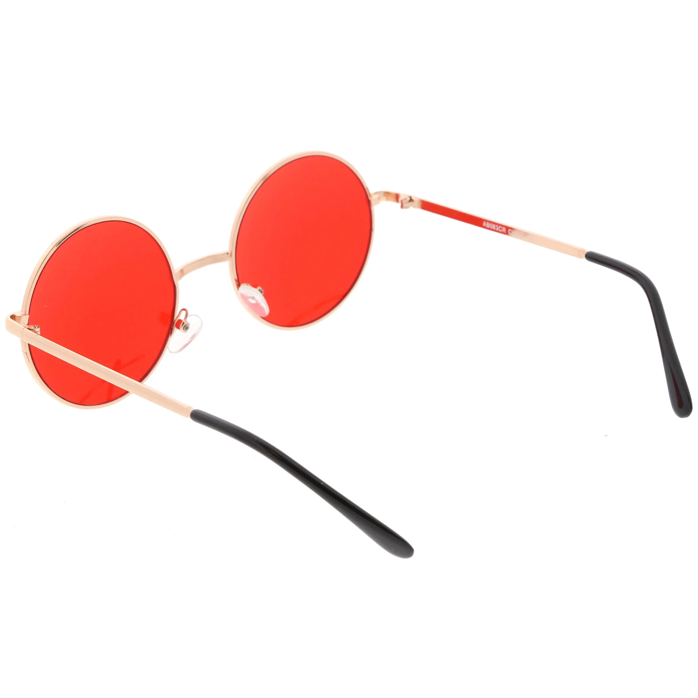 zeroUV Retro Hippie Round Color Tone Metal Sunglasses 9892 - Image 3