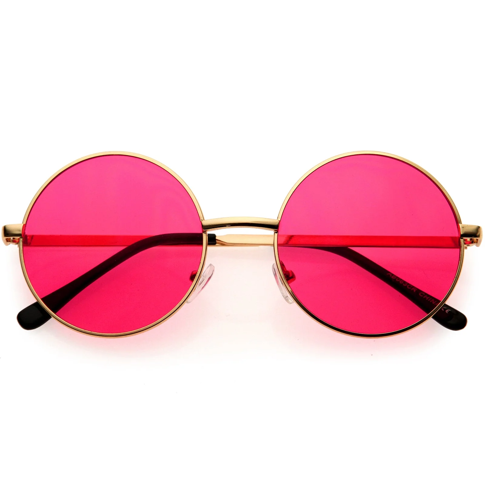 zeroUV Retro Hippie Round Color Tone Metal Sunglasses 9892 - Image 6