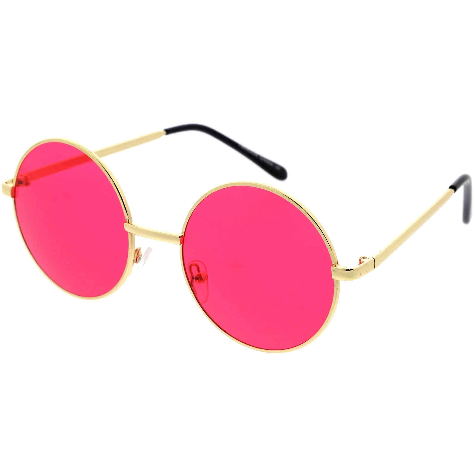 zeroUV Retro Hippie Round Color Tone Metal Sunglasses 9892 - Image 7