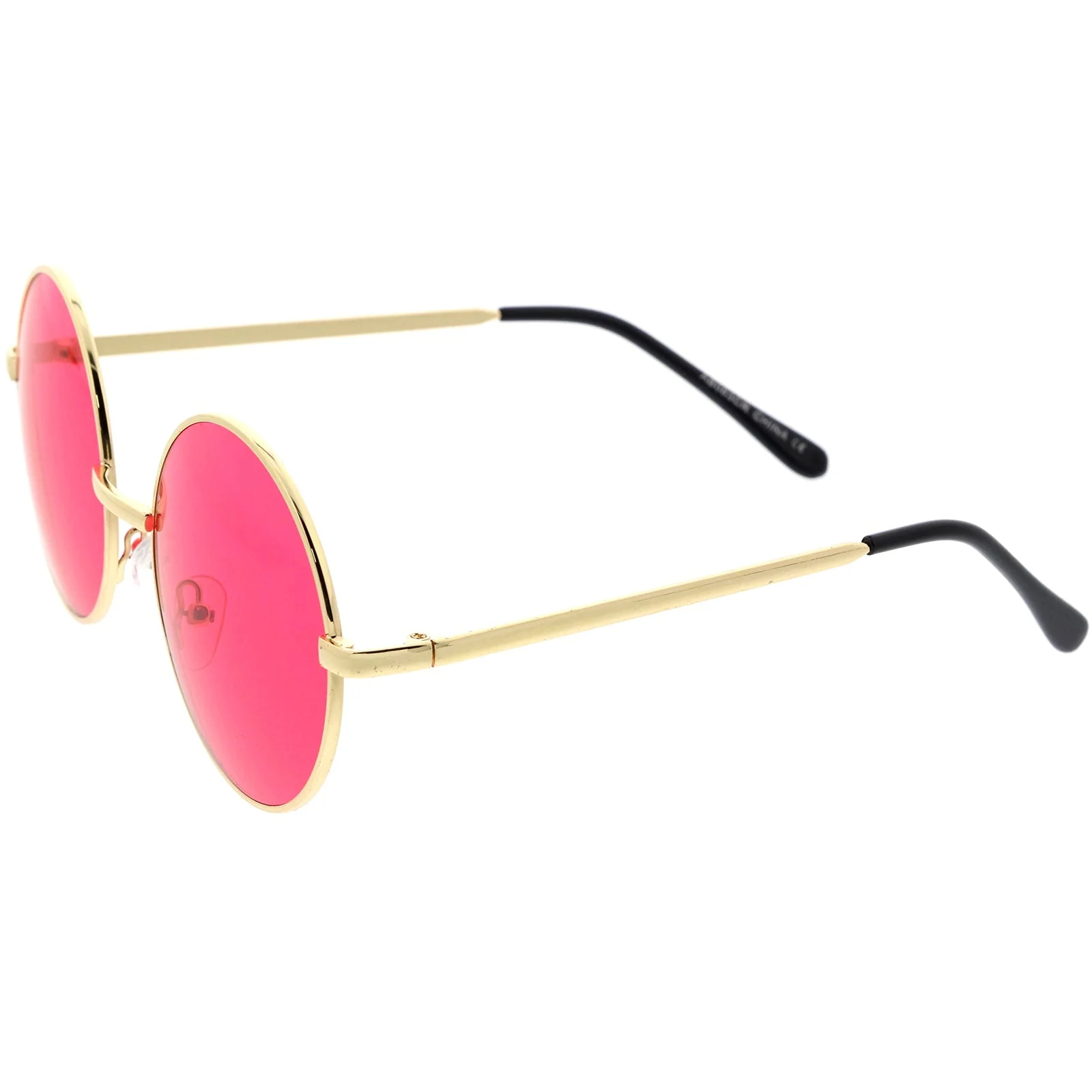 zeroUV Retro Hippie Round Color Tone Metal Sunglasses 9892 - Image 8