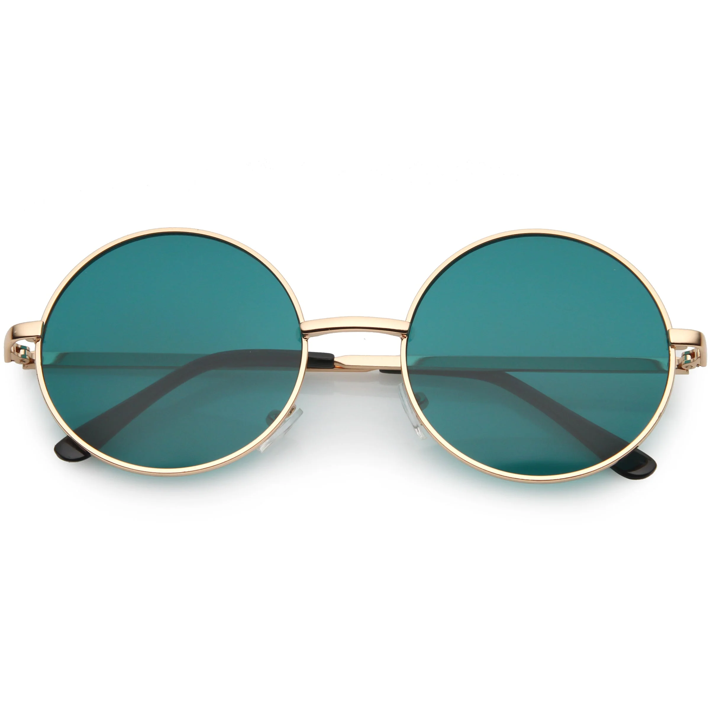 zeroUV Retro Hippie Round Color Tone Metal Sunglasses 9892 - Image 9