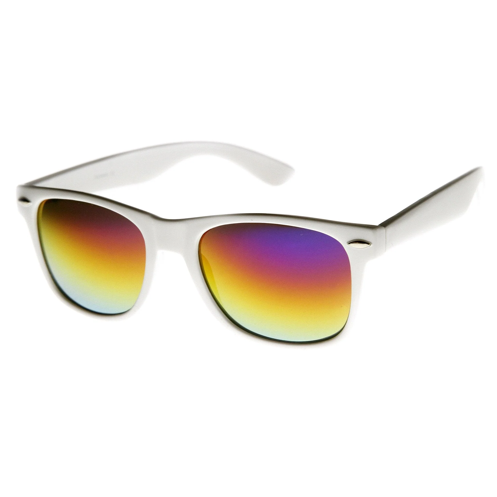 zeroUV Retro Horned Rime Sunglasses With Flash Mirror Lenses 8075 - Image 4