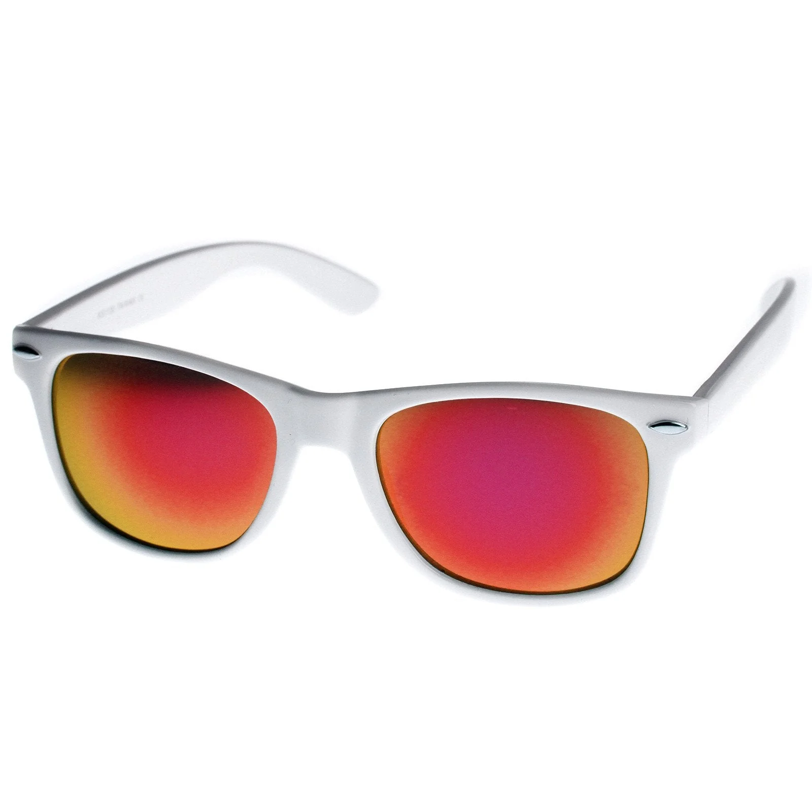 zeroUV Retro Horned Rime Sunglasses With Flash Mirror Lenses 8075 - Image 5