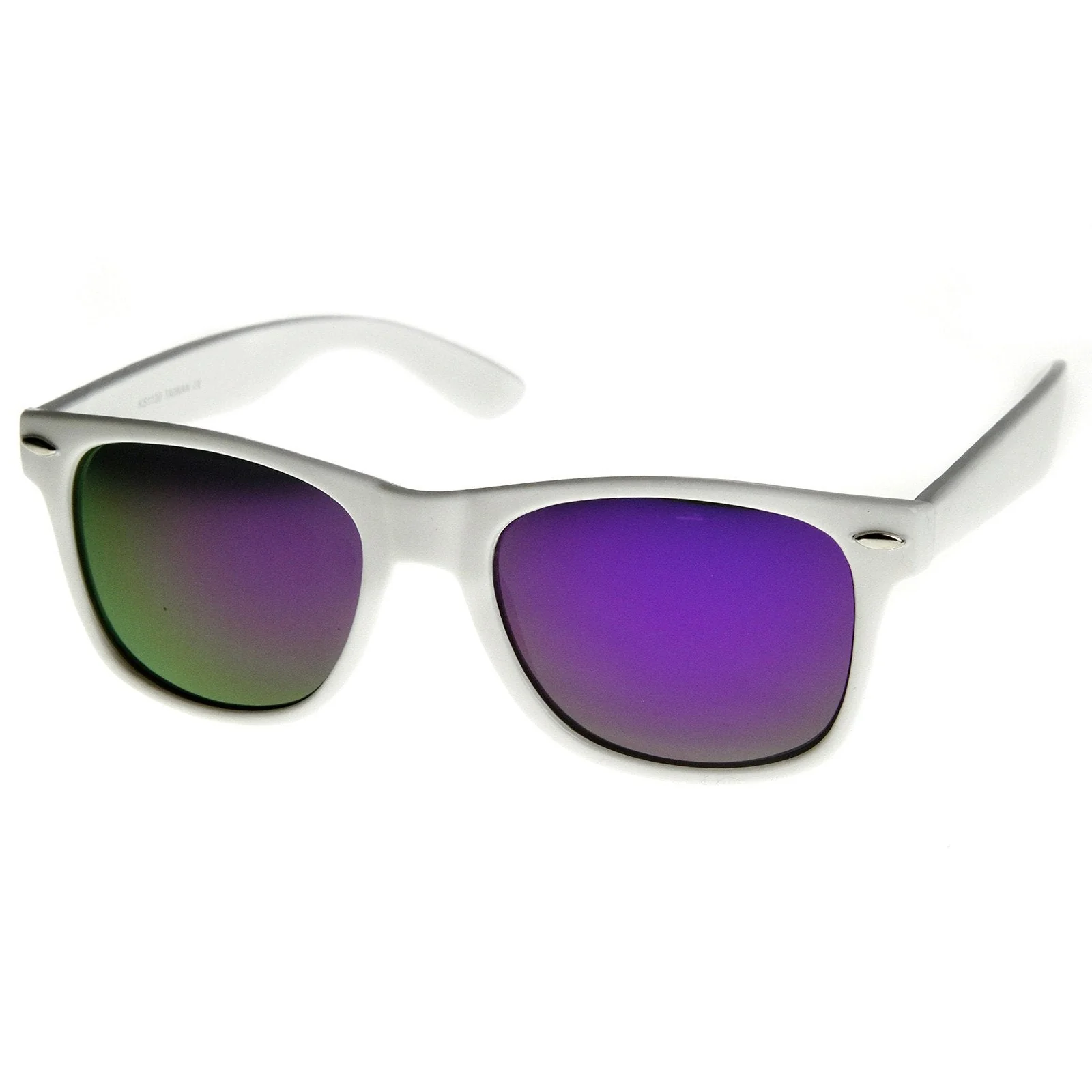 zeroUV Retro Horned Rime Sunglasses With Flash Mirror Lenses 8075 - Image 7