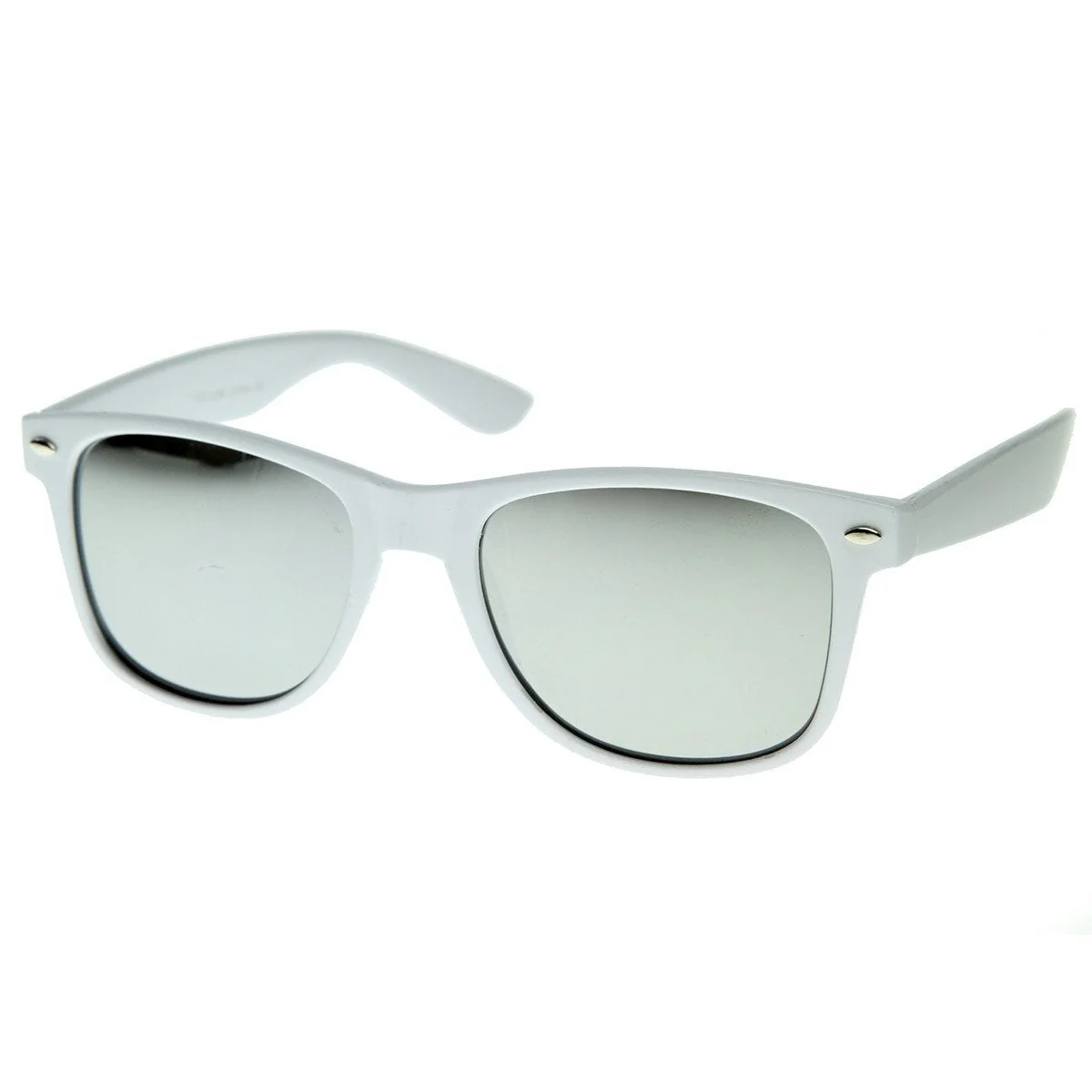 zeroUV Retro Horned Rime Sunglasses With Flash Mirror Lenses 8075 - Image 8