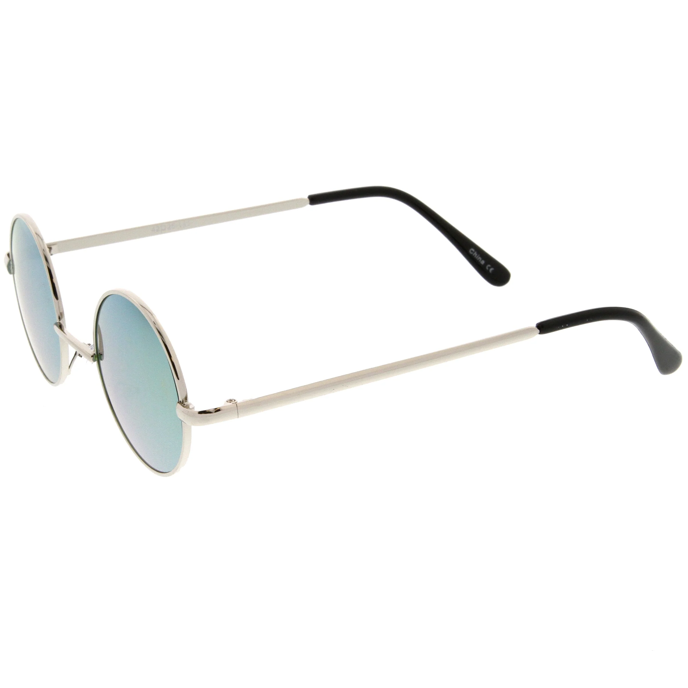 zeroUV Retro Lennon Style Round Circle Metal Mirror Lens Sunglasses 1408 - Image 16