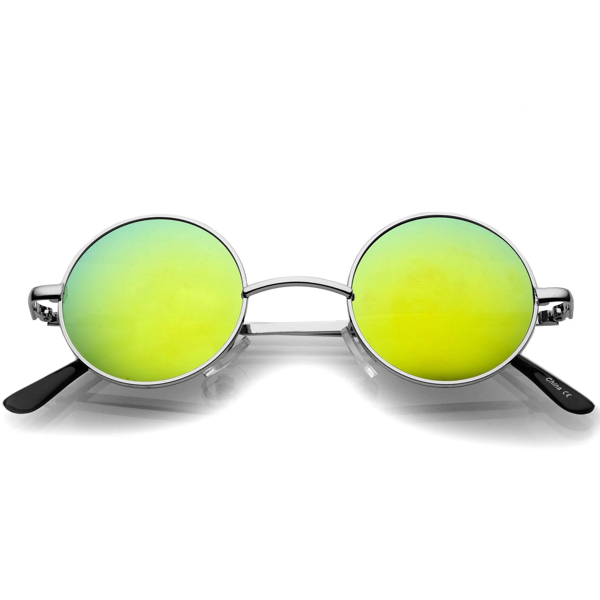 zeroUV Retro Lennon Style Round Circle Metal Mirror Lens Sunglasses 1408 - Image 17