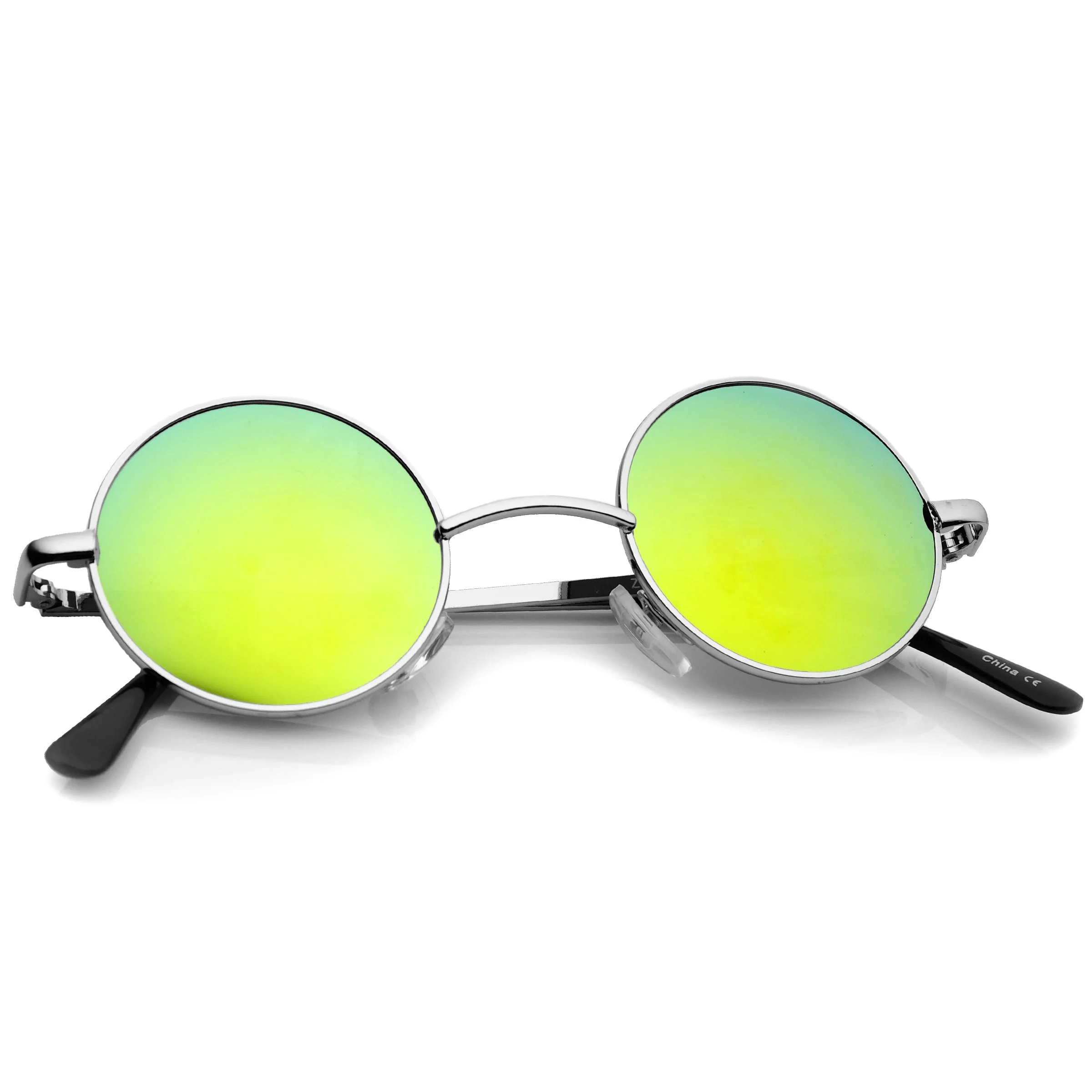 zeroUV Retro Lennon Style Round Circle Metal Mirror Lens Sunglasses 1408 - Image 18