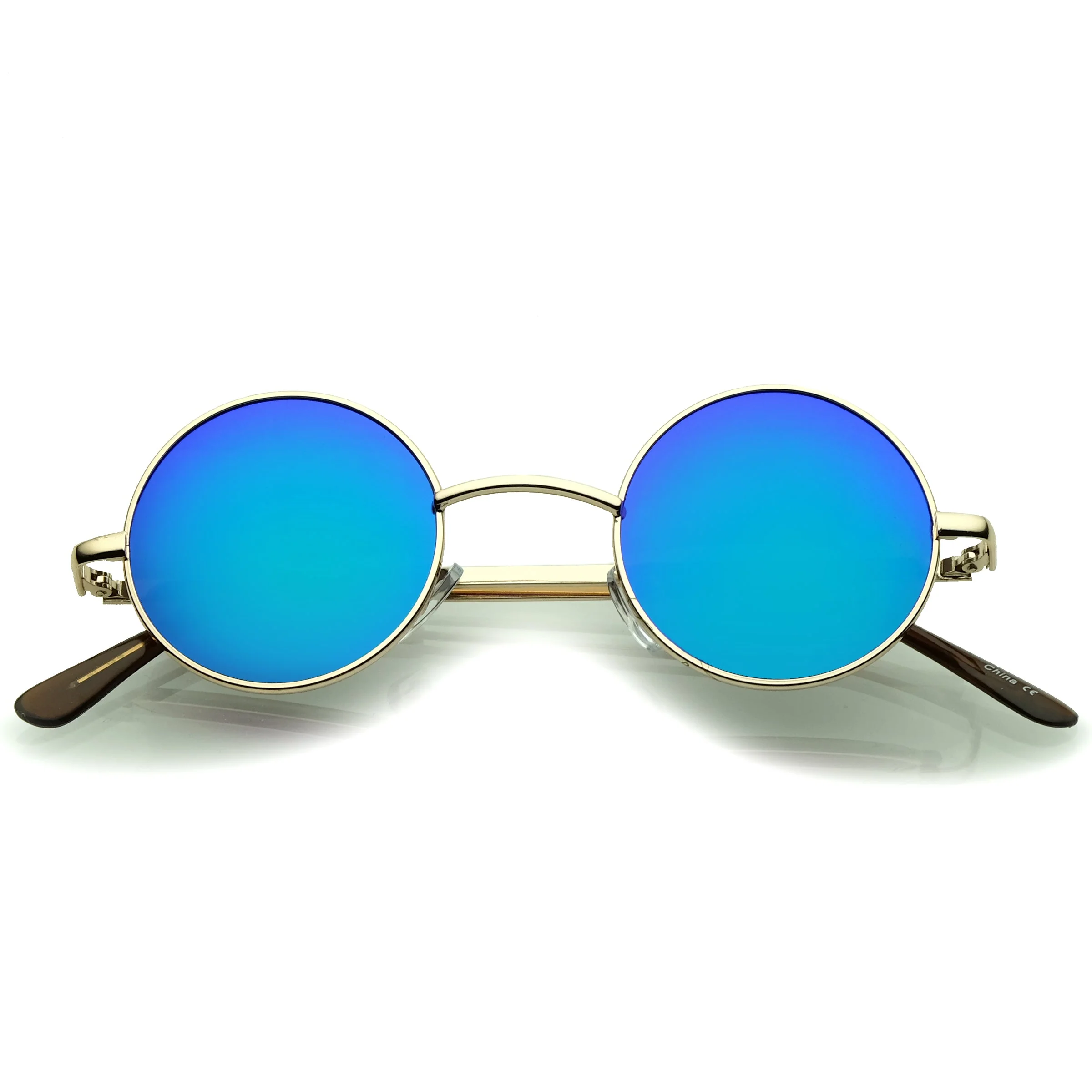 zeroUV Retro Lennon Style Round Circle Metal Mirror Lens Sunglasses 1408 - Image 23