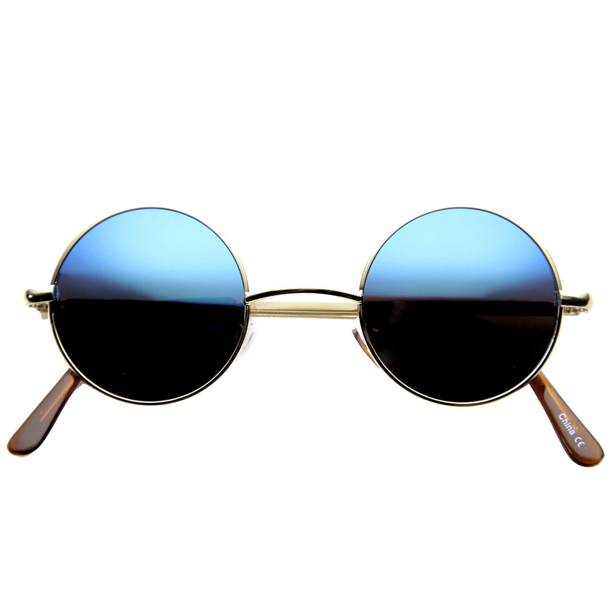 zeroUV Retro Lennon Style Round Circle Metal Mirror Lens Sunglasses 1408 - Image 25
