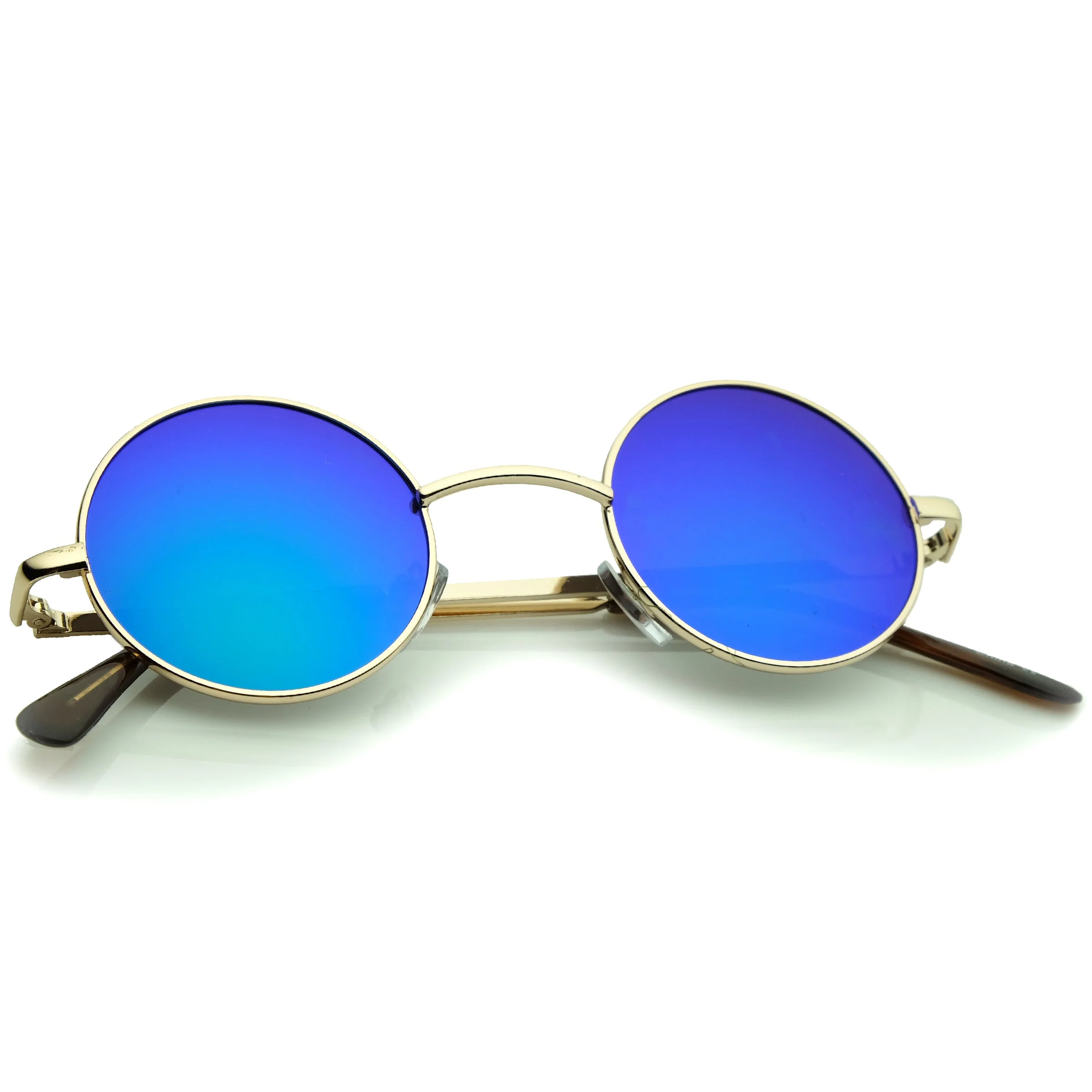 zeroUV Retro Lennon Style Round Circle Metal Mirror Lens Sunglasses 1408 - Image 27