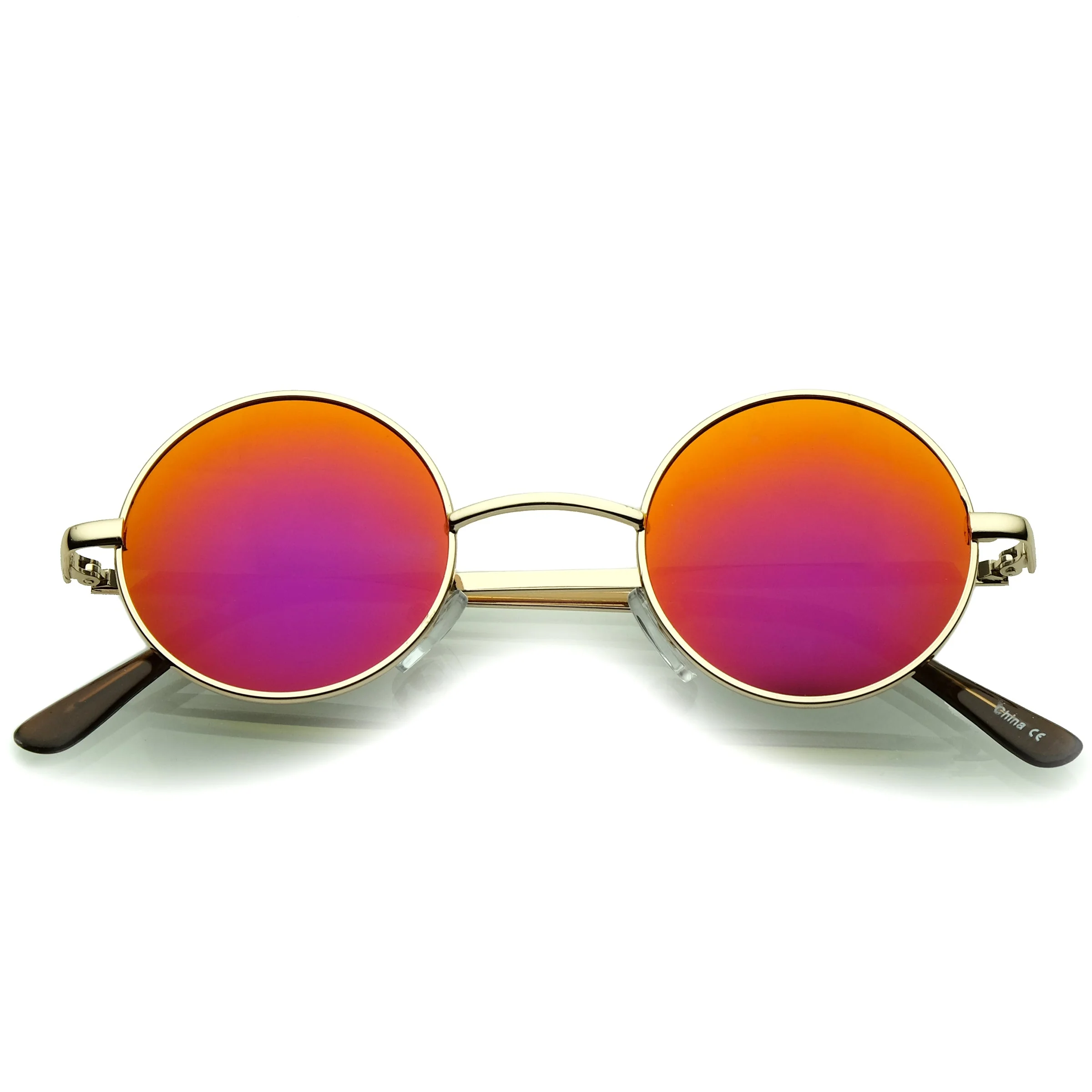 zeroUV Retro Lennon Style Round Circle Metal Mirror Lens Sunglasses 1408 - Image 28