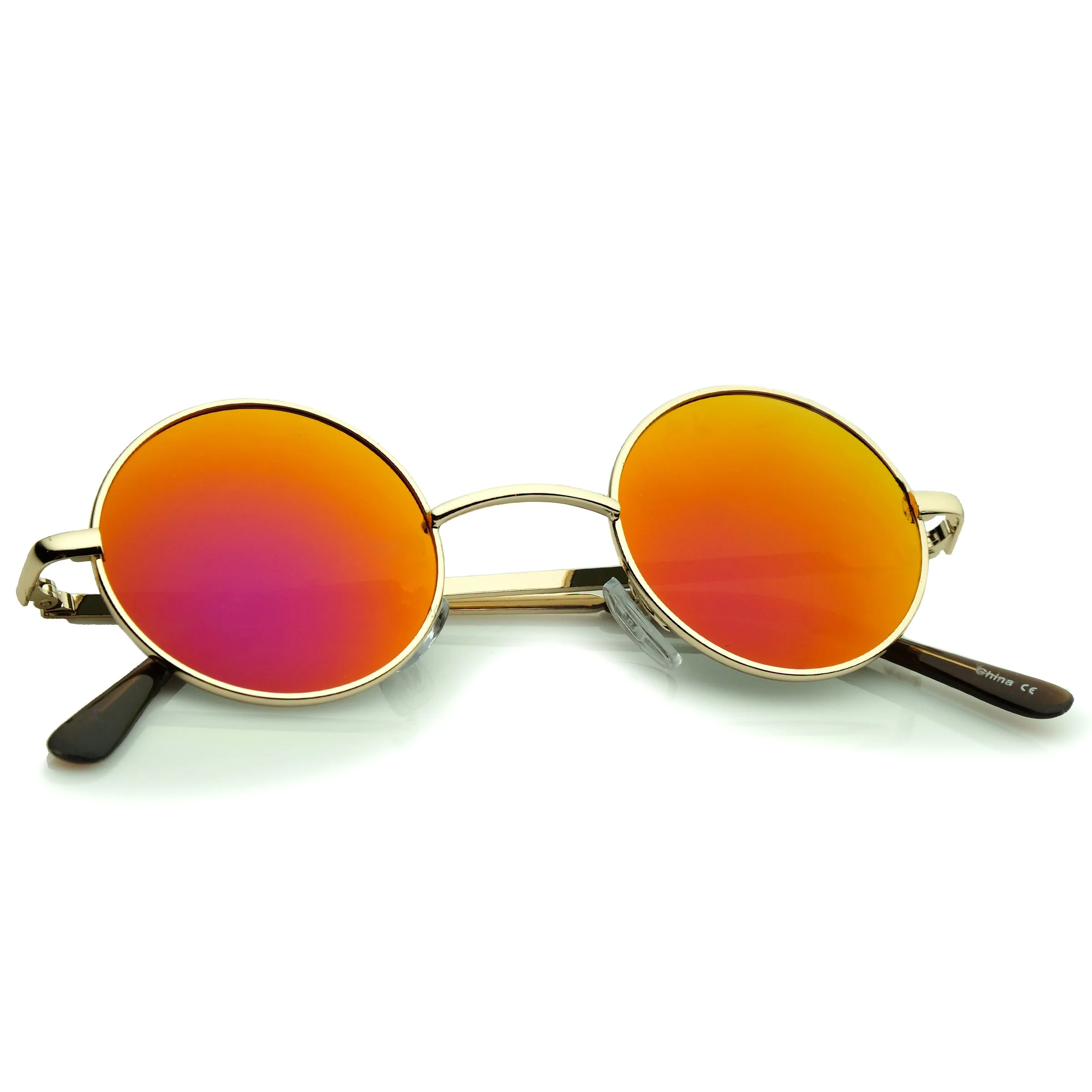 zeroUV Retro Lennon Style Round Circle Metal Mirror Lens Sunglasses 1408 - Image 32