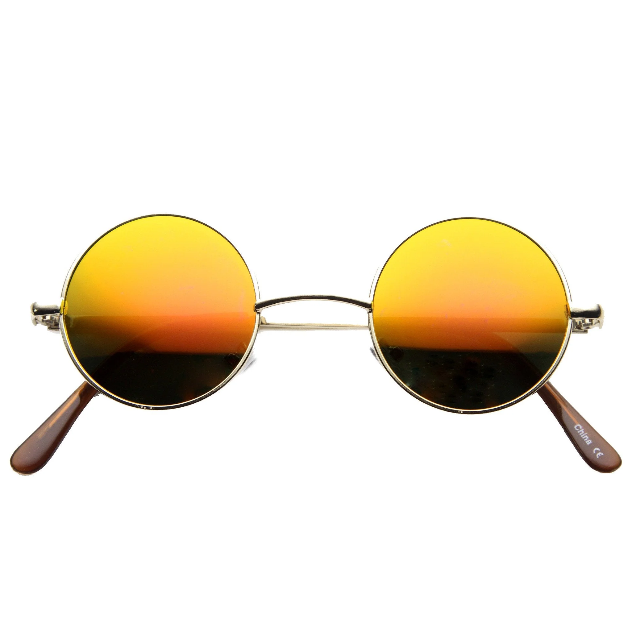 zeroUV Retro Lennon Style Round Circle Metal Mirror Lens Sunglasses 1408 - Image 33