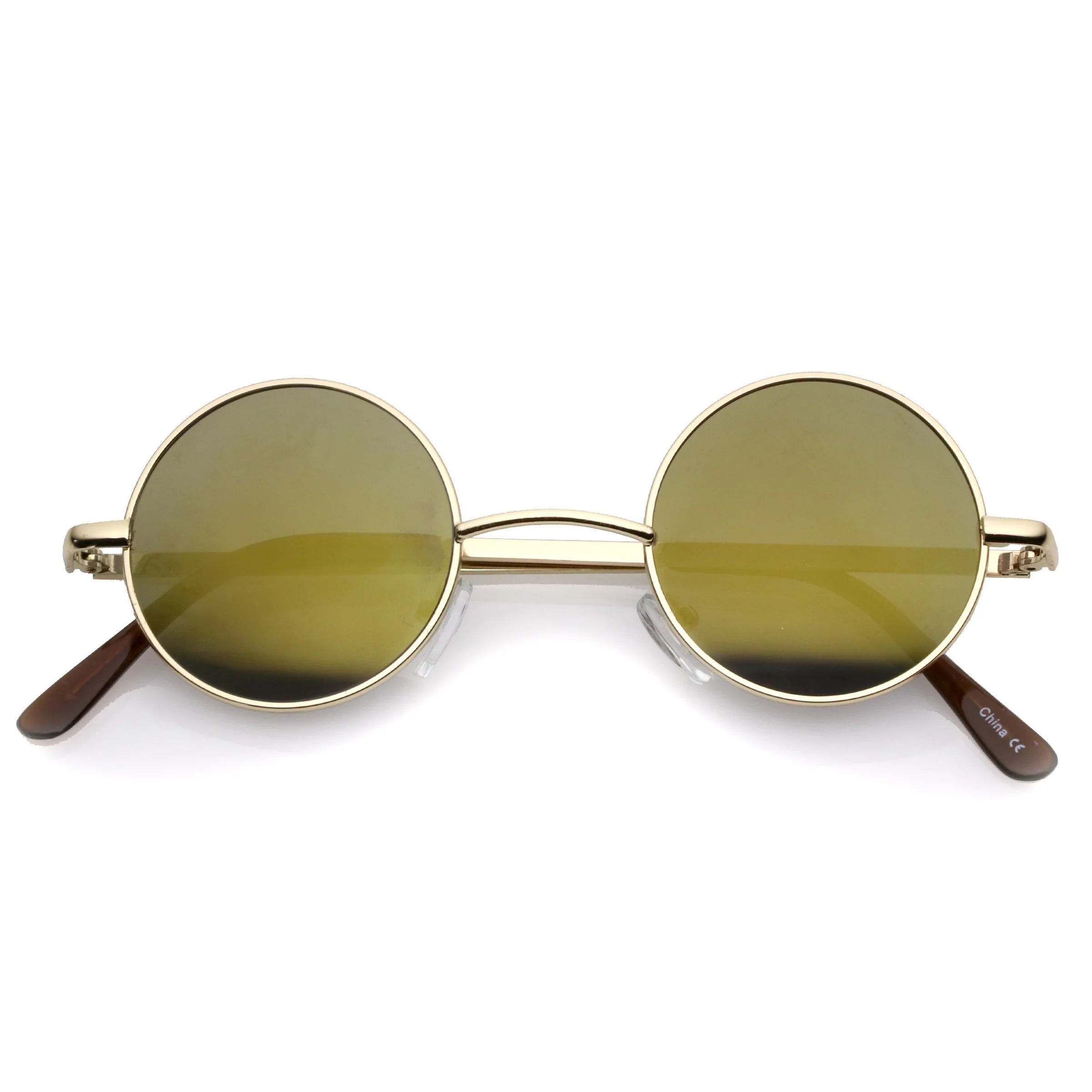 zeroUV Retro Lennon Style Round Circle Metal Mirror Lens Sunglasses 1408 - Image 34