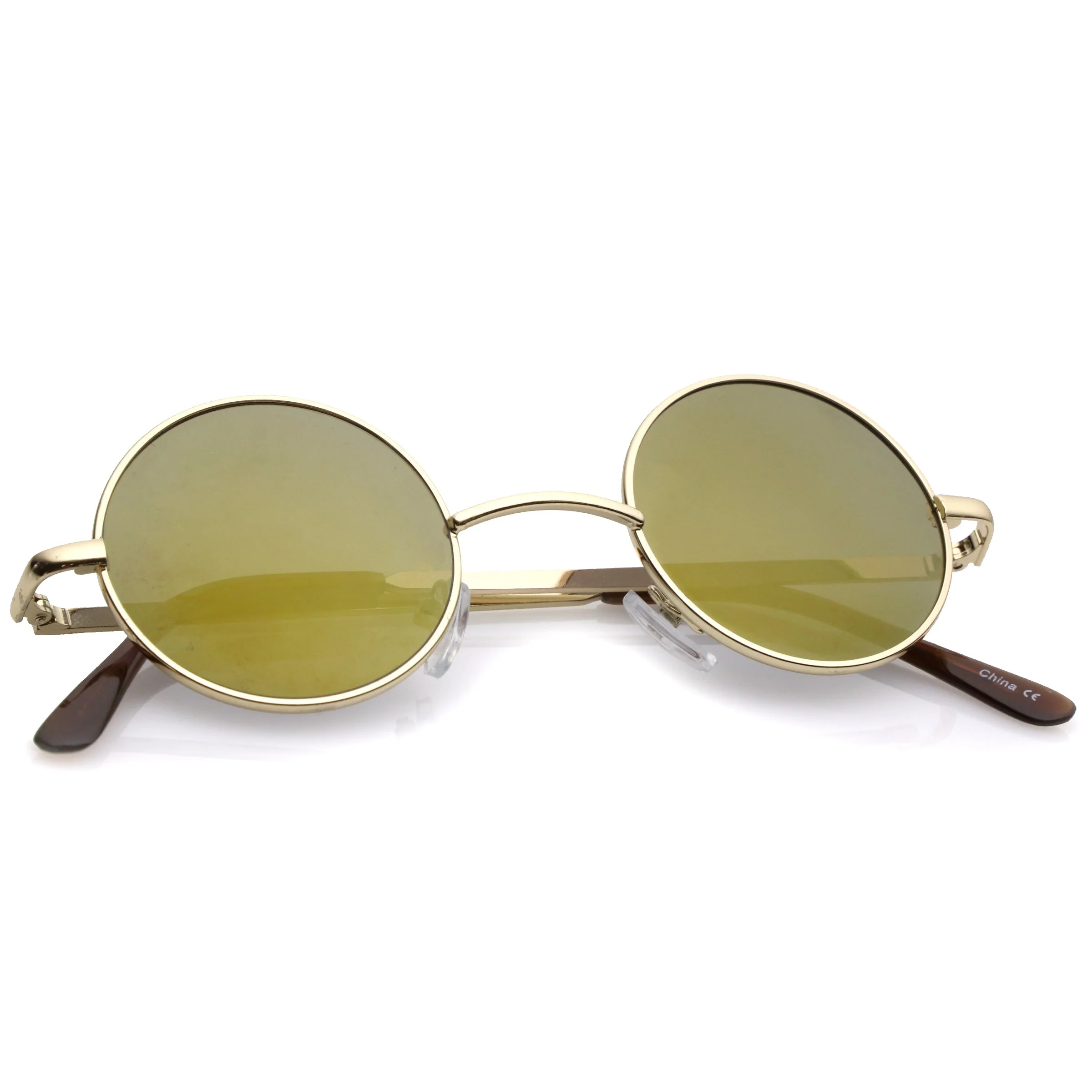 zeroUV Retro Lennon Style Round Circle Metal Mirror Lens Sunglasses 1408 - Image 35