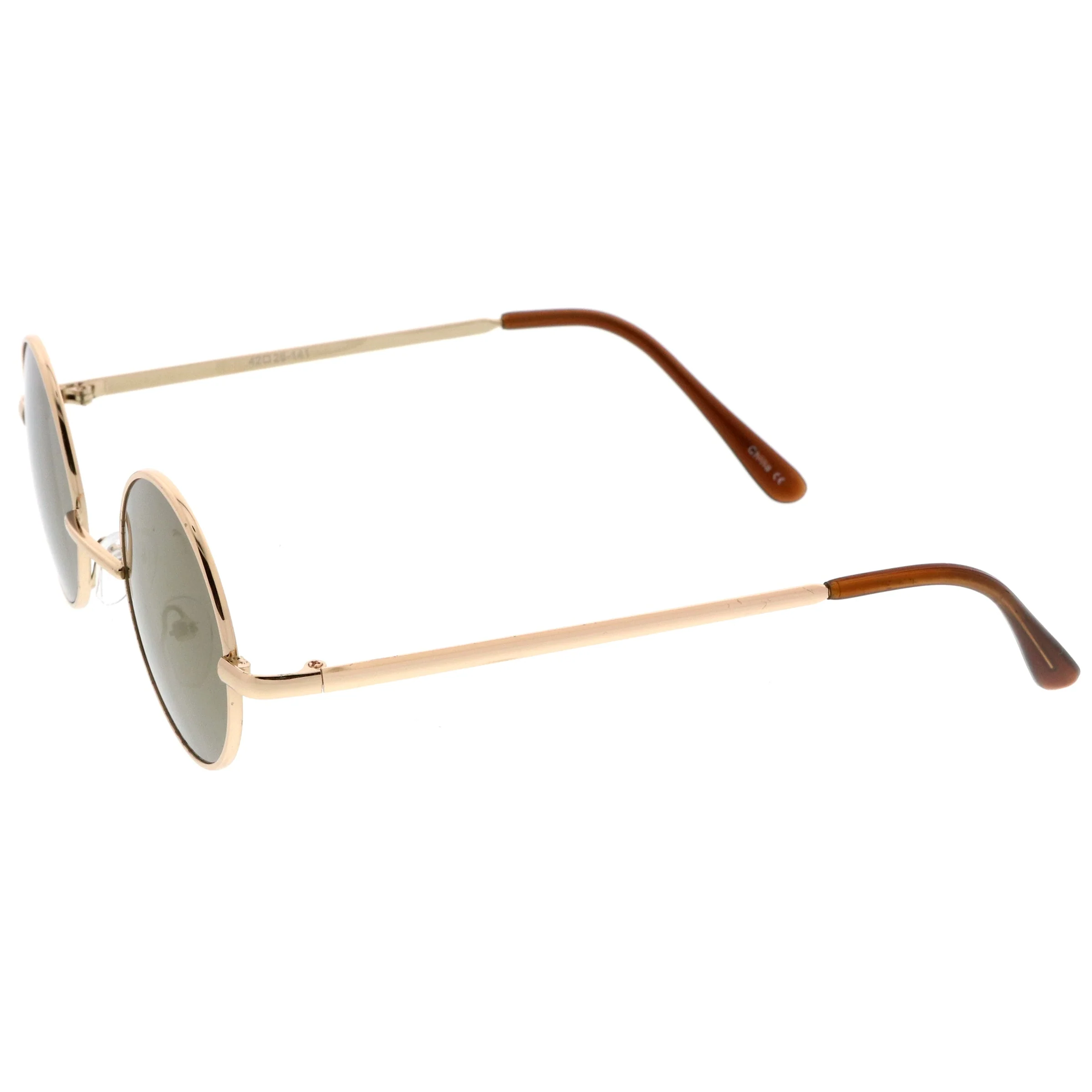 zeroUV Retro Lennon Style Round Circle Metal Mirror Lens Sunglasses 1408 - Image 37