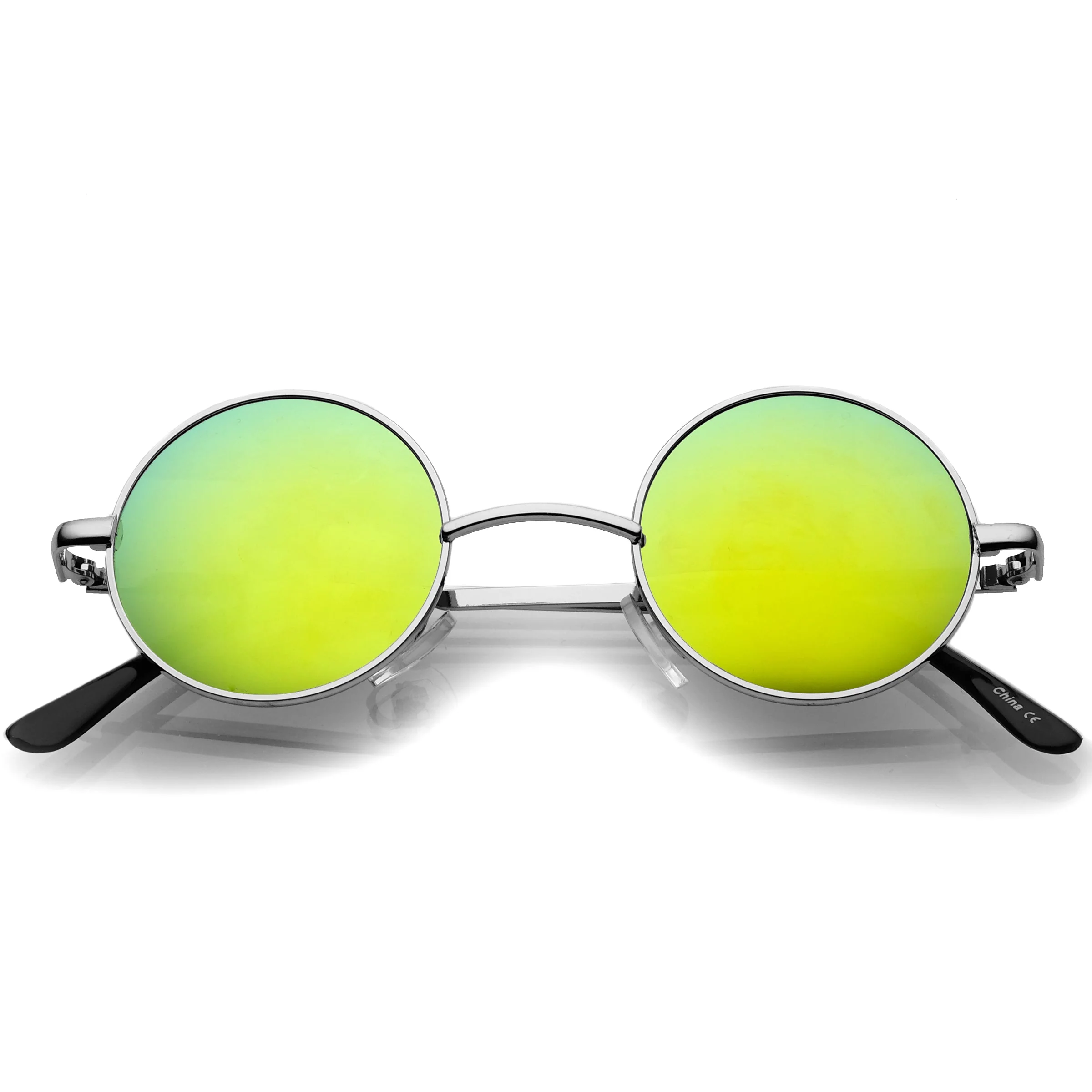 zeroUV Retro Lennon Style Round Circle Metal Mirror Lens Sunglasses 1408 - Image 9
