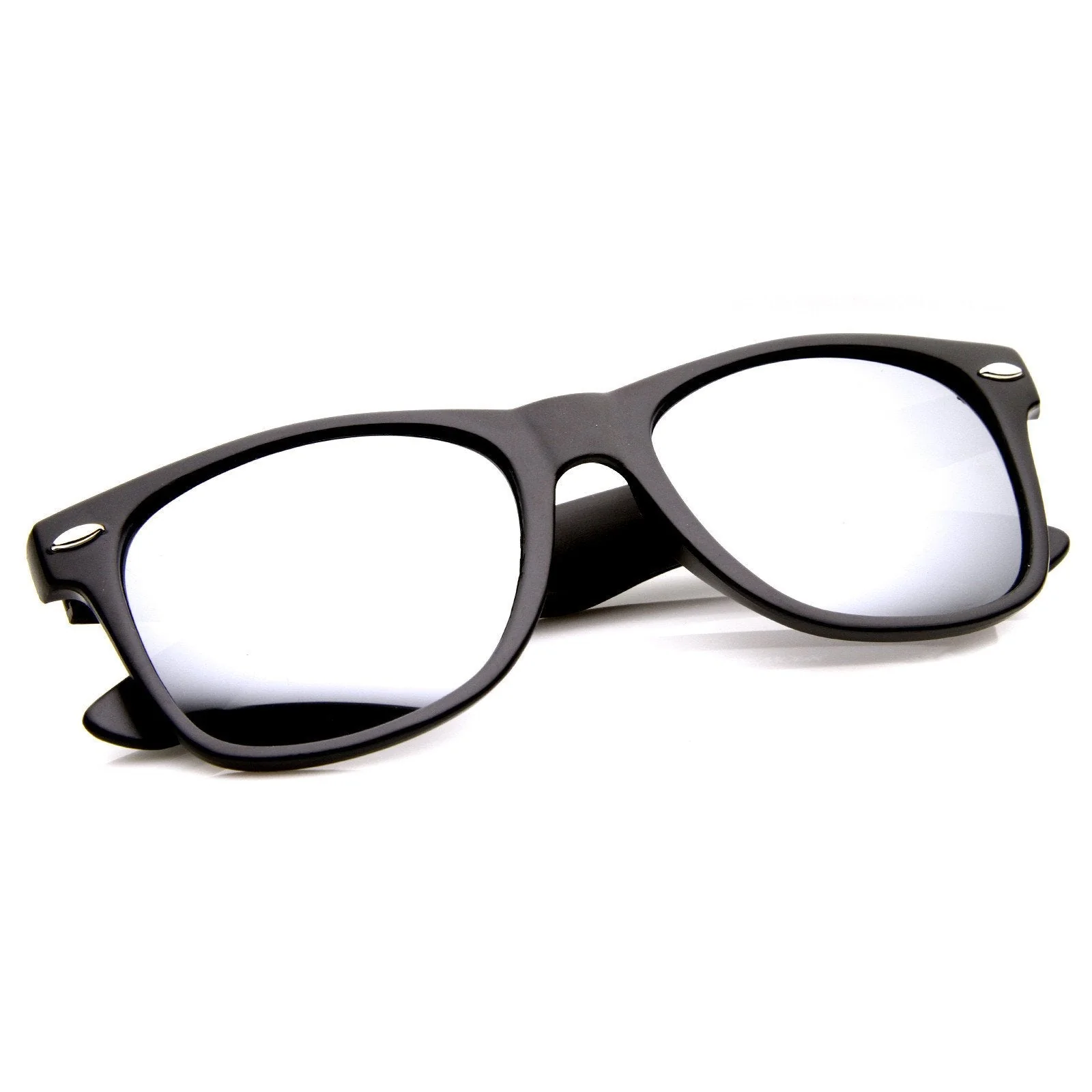 zeroUV Retro Matte Black Horned Rim Flash Colored Lens Sunglasses 58mm 8025 - Image 11