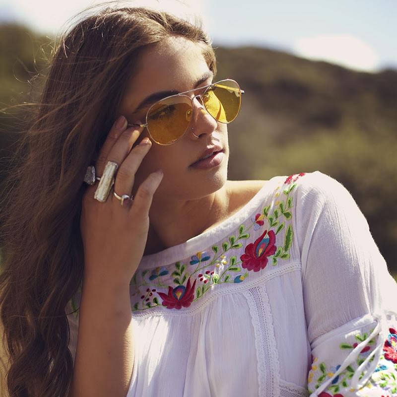 zeroUV Retro Metal Color Tinted Lens Aviator Sunglasses 8405 59mm - Image 11