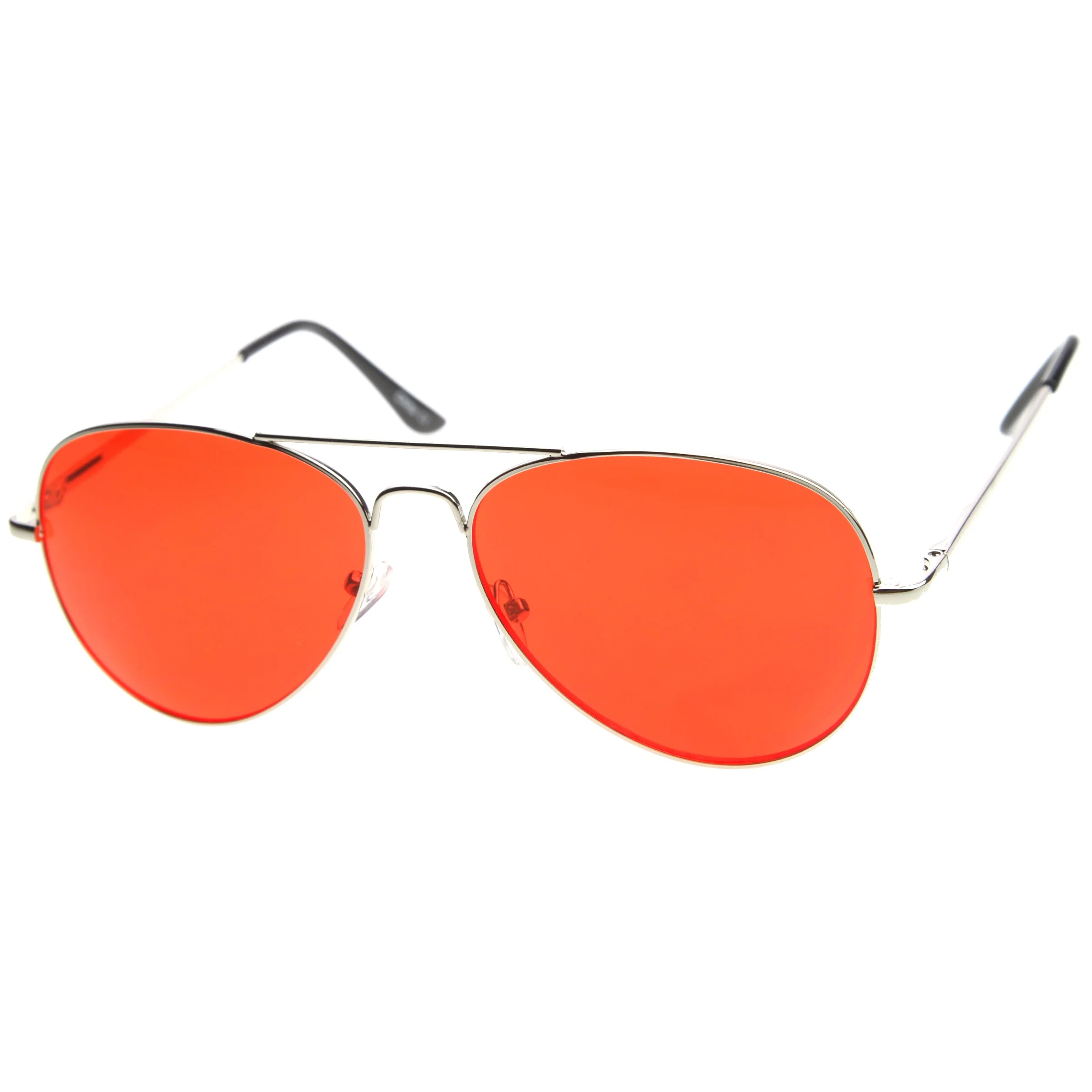 zeroUV Retro Metal Color Tinted Lens Aviator Sunglasses 8405 59mm - Image 18