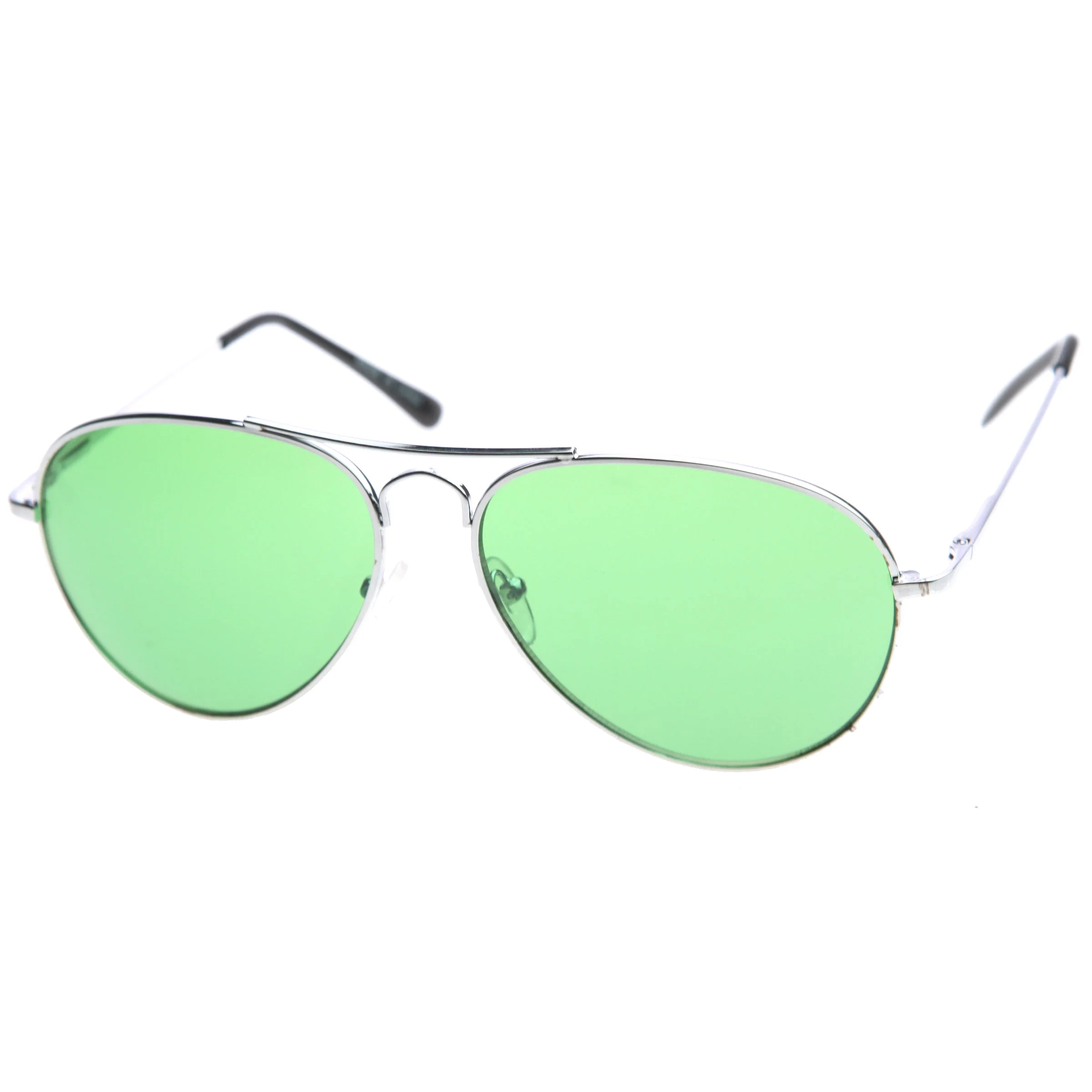 zeroUV Retro Metal Color Tinted Lens Aviator Sunglasses 8405 59mm - Image 2
