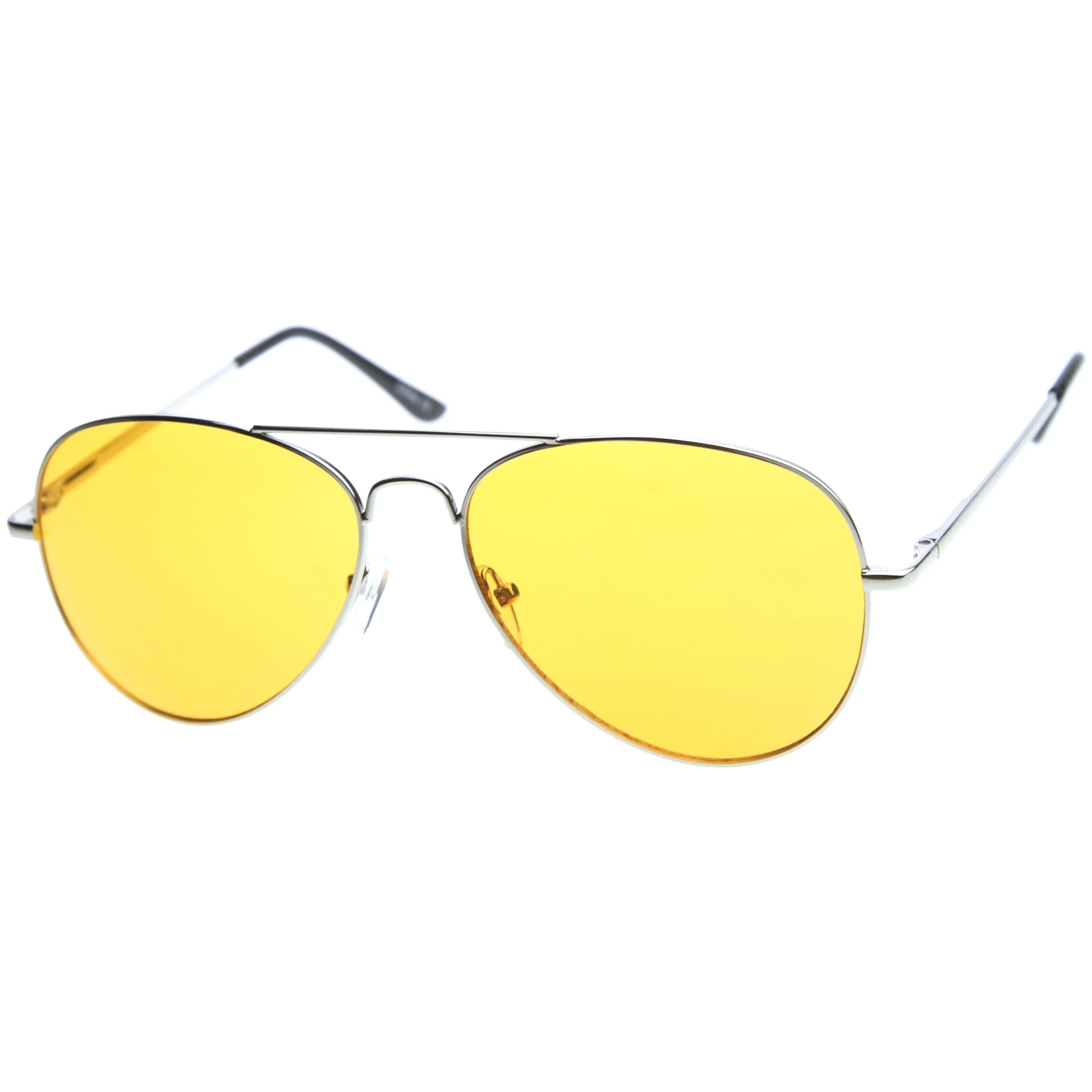 zeroUV Retro Metal Color Tinted Lens Aviator Sunglasses 8405 59mm - Image 20