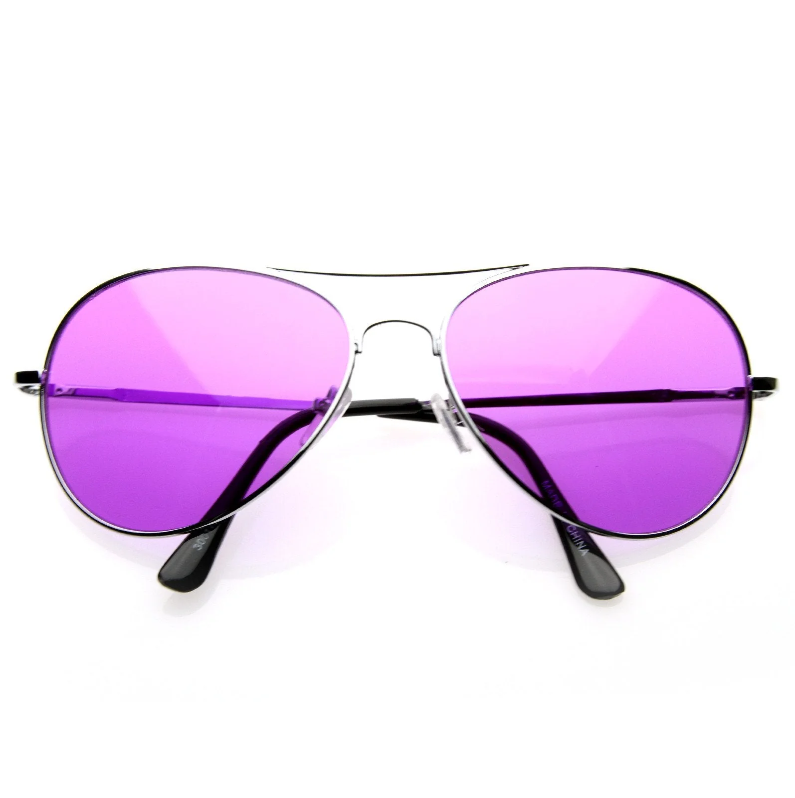 zeroUV Retro Metal Color Tinted Lens Aviator Sunglasses 8405 59mm - Image 21