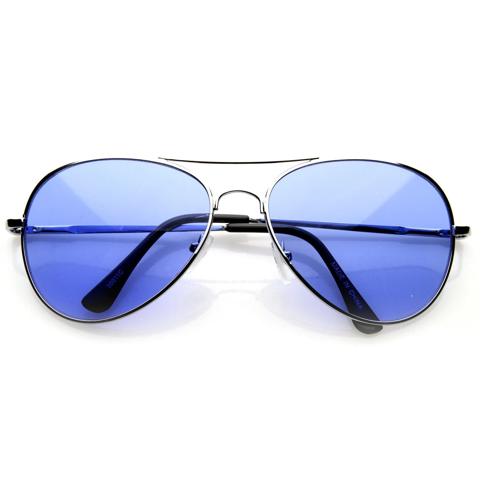 zeroUV Retro Metal Color Tinted Lens Aviator Sunglasses 8405 59mm - Image 23