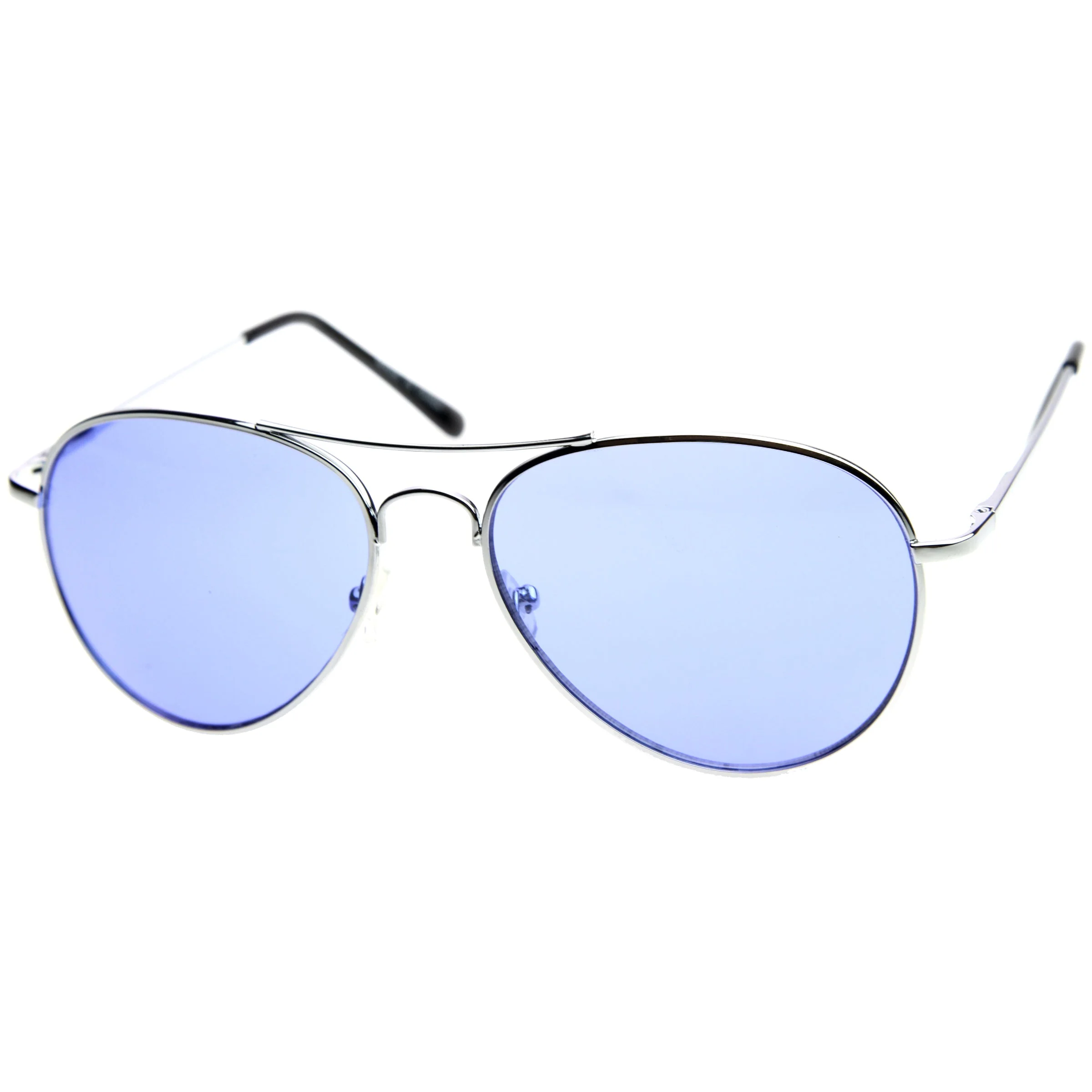 zeroUV Retro Metal Color Tinted Lens Aviator Sunglasses 8405 59mm - Image 24